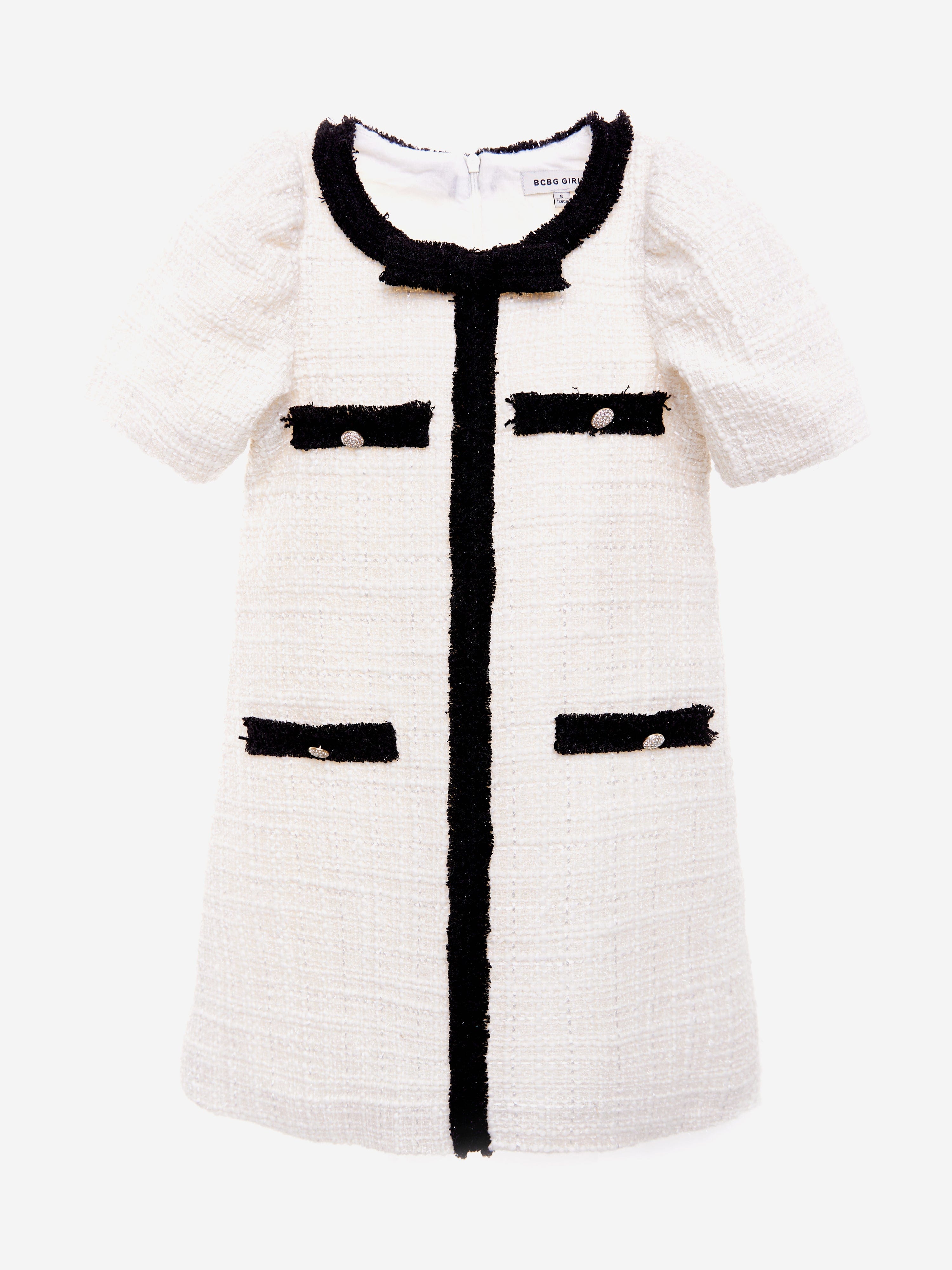 BCBG Girls Tweed Dress in Ivory Clearance Wholesale Pice