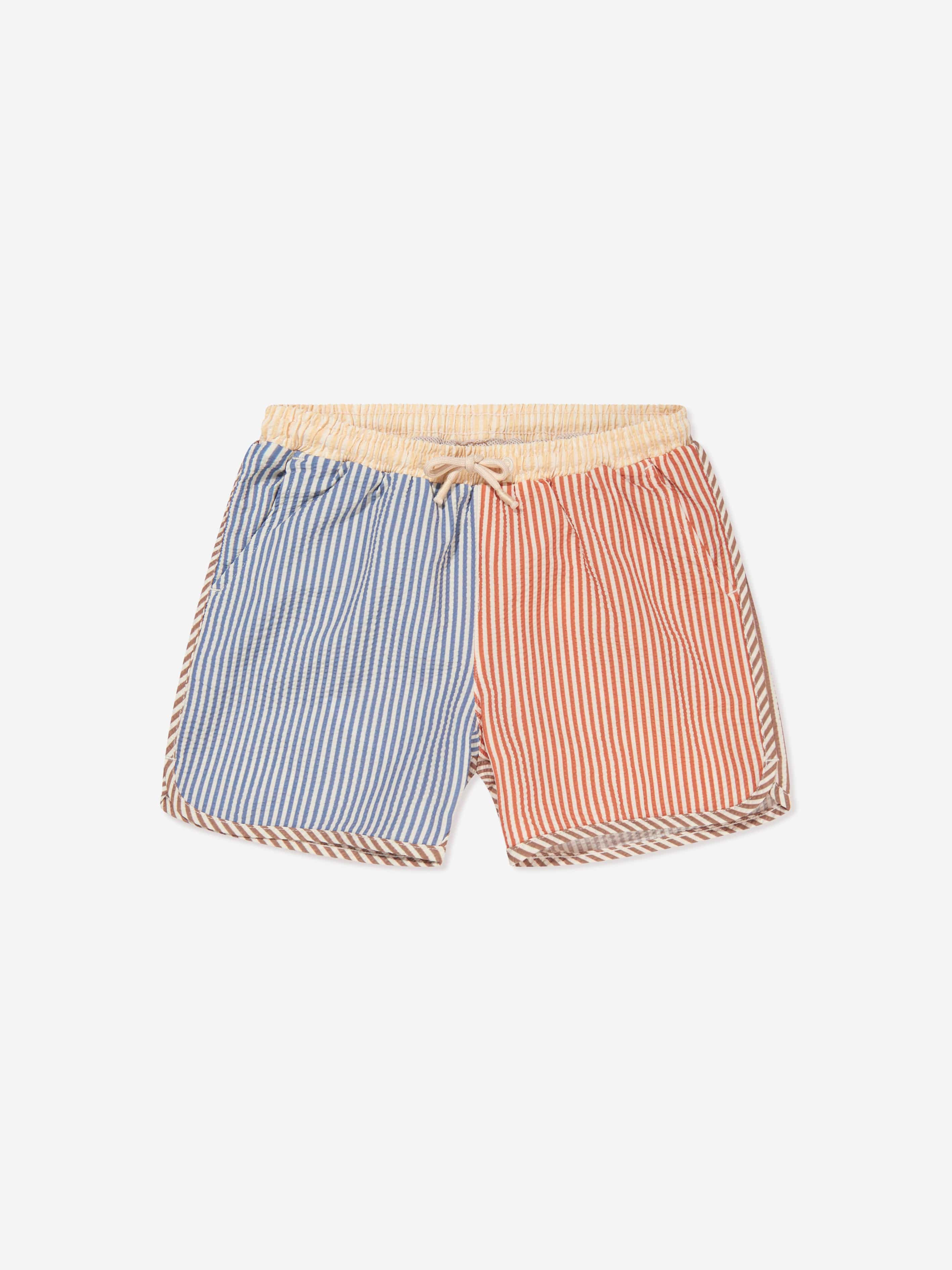 Konges Slojd Girls Seer Striped Asnou Swim Shorts in Blue Cheap Excellent