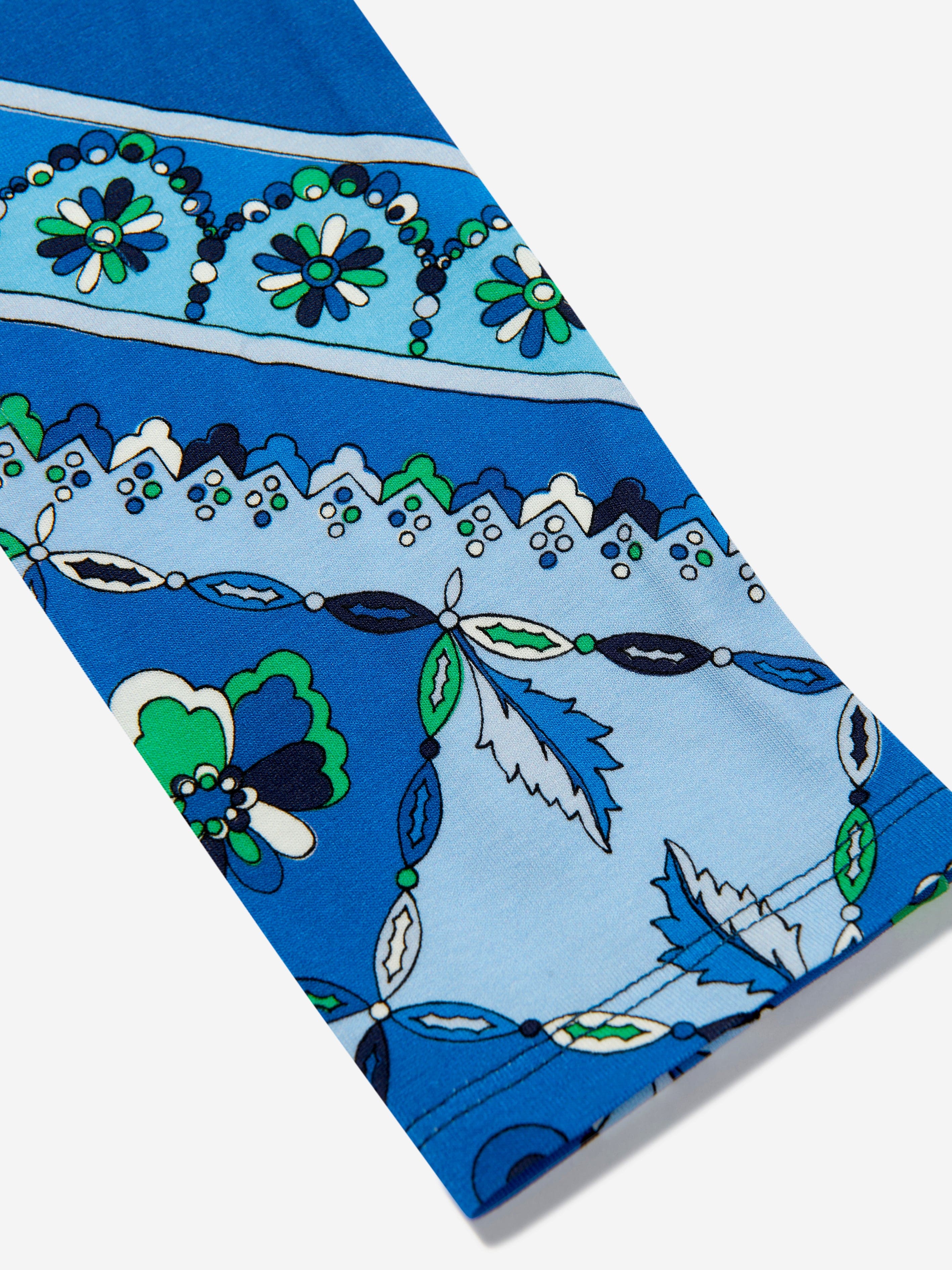 Girls Festa Print Leggings in Blue Free Shipping 2025 Unisex