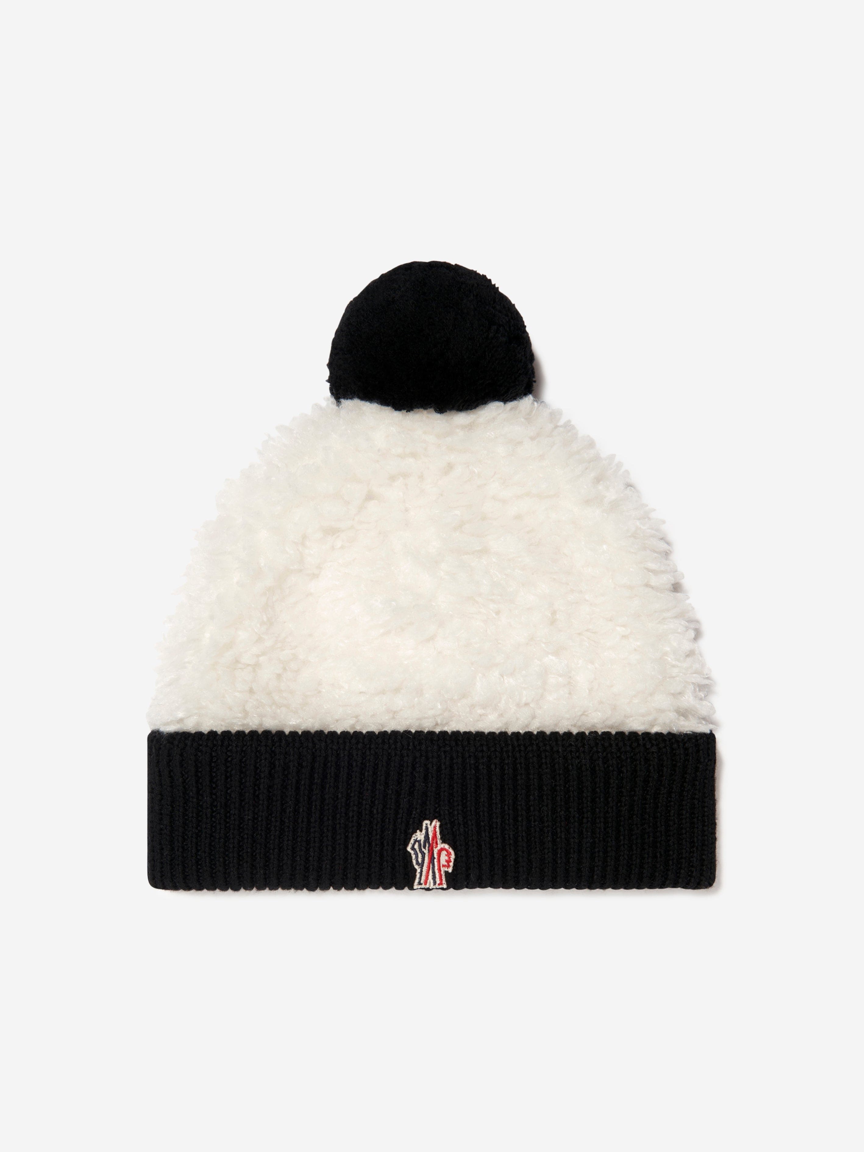 Moncler Enfant Girls Faux Fur Logo Bobble Hat Buy Cheap Inexpensive