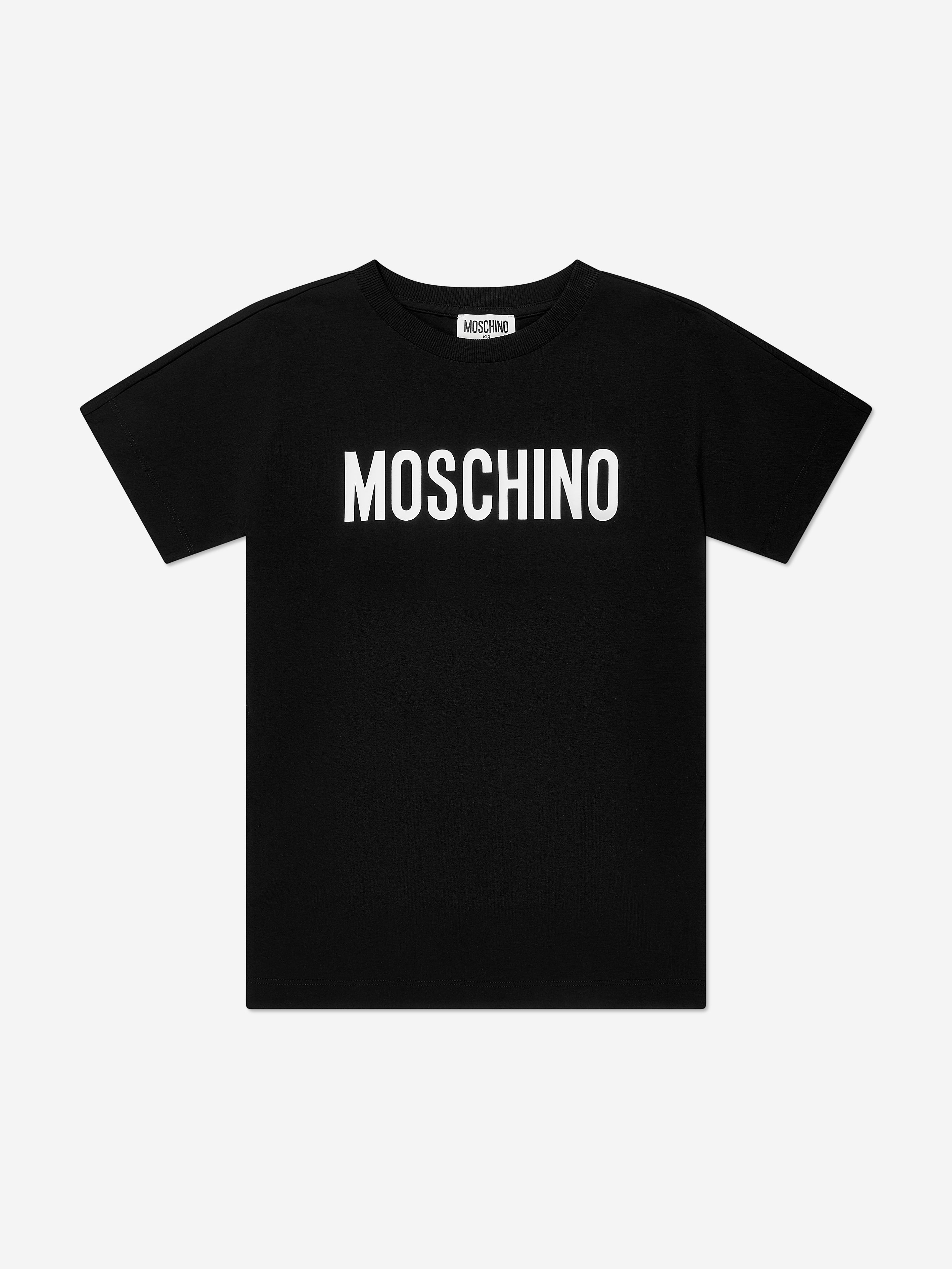 Moschino Girls Logo T-Shirt Dress in Black Free Shipping 2025 New