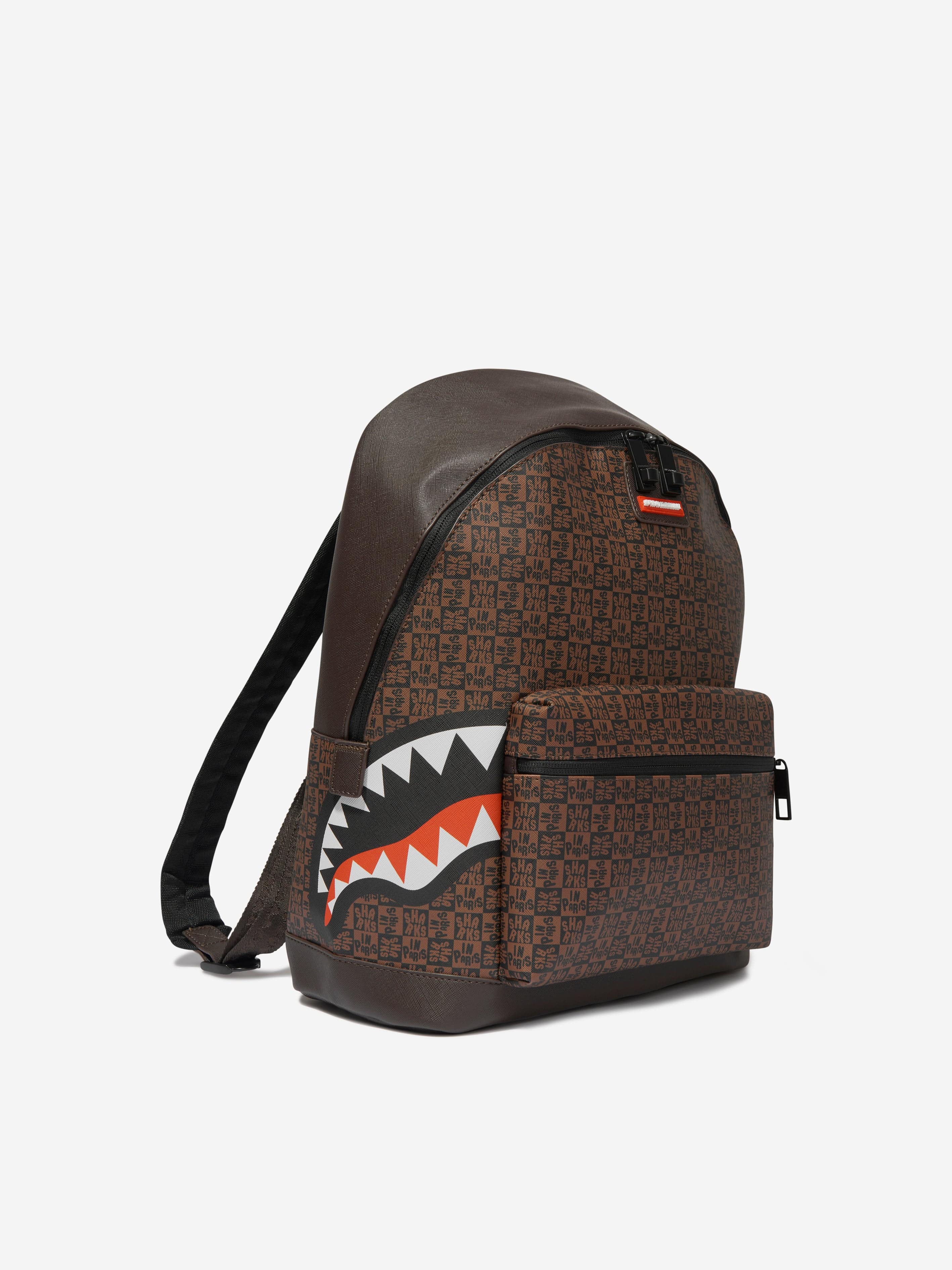 Sprayground Kids Sharks In Paris Check Emperor Backpack in Brown (40cm) Discount 2025 New