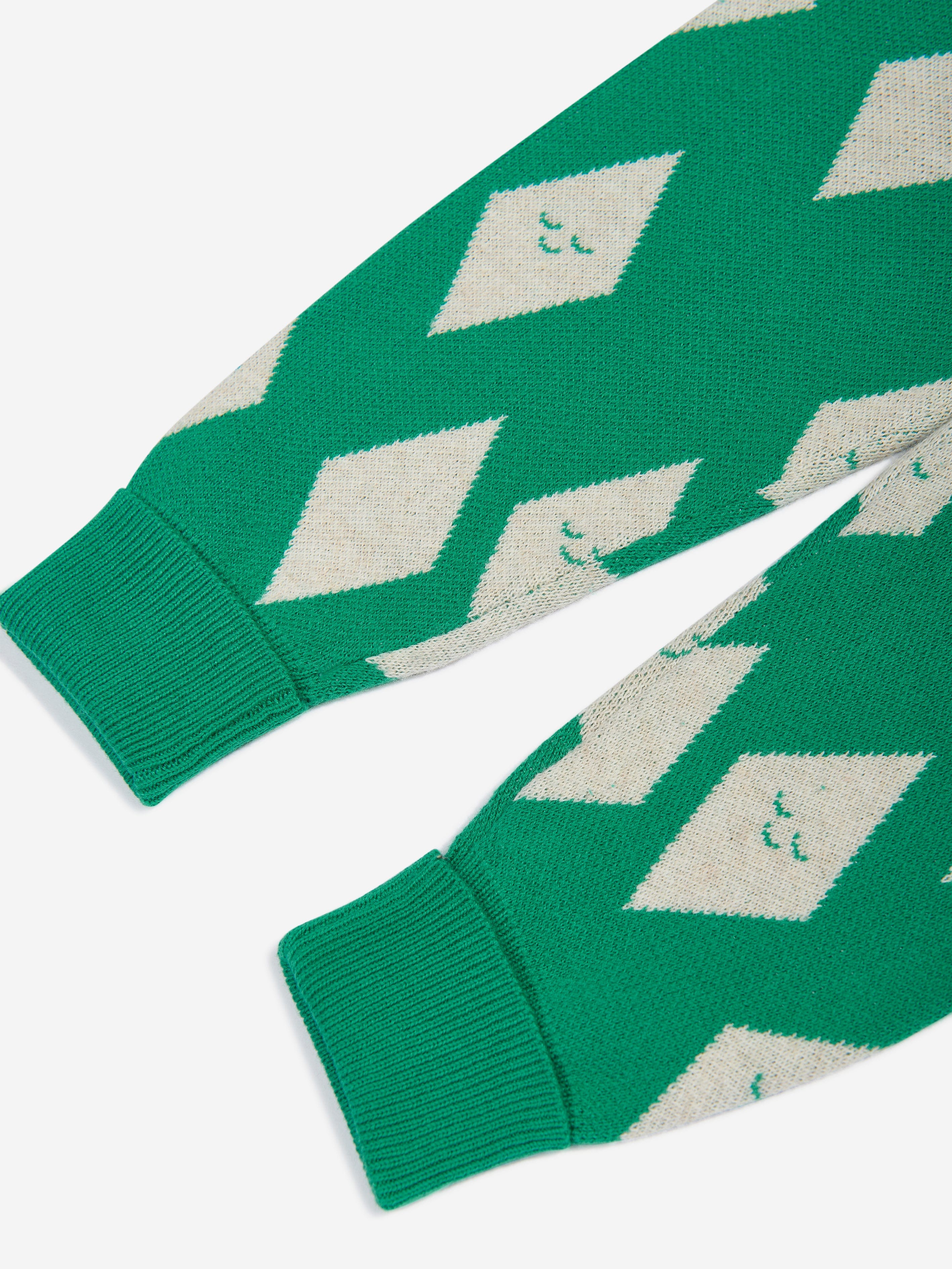 The Bonnie Mob Kids Alden Diamond Knit Joggers in Green Sale Release Dates