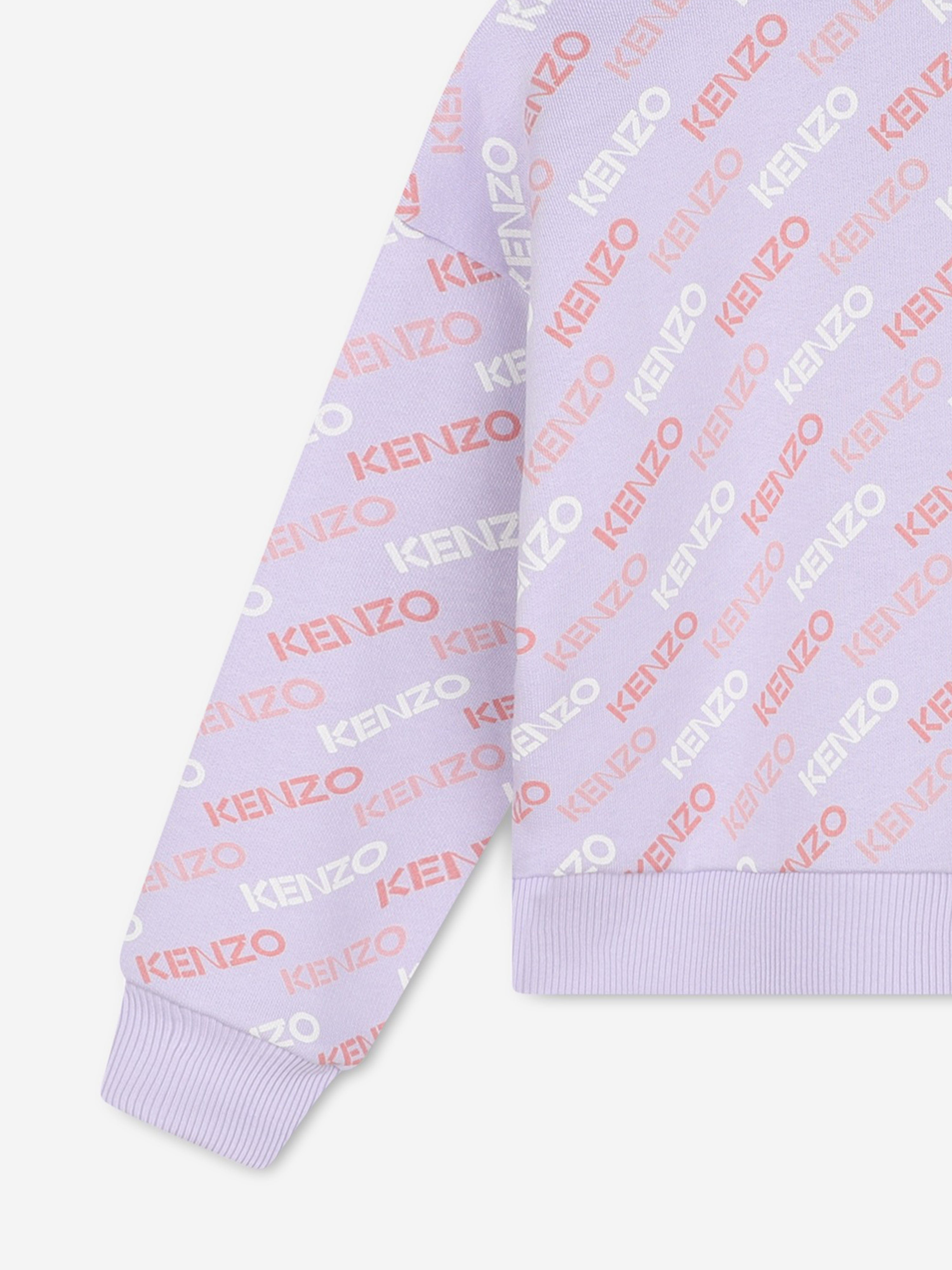 KENZO Girls Logo Print Sweatshirt in Purple For Cheap Online