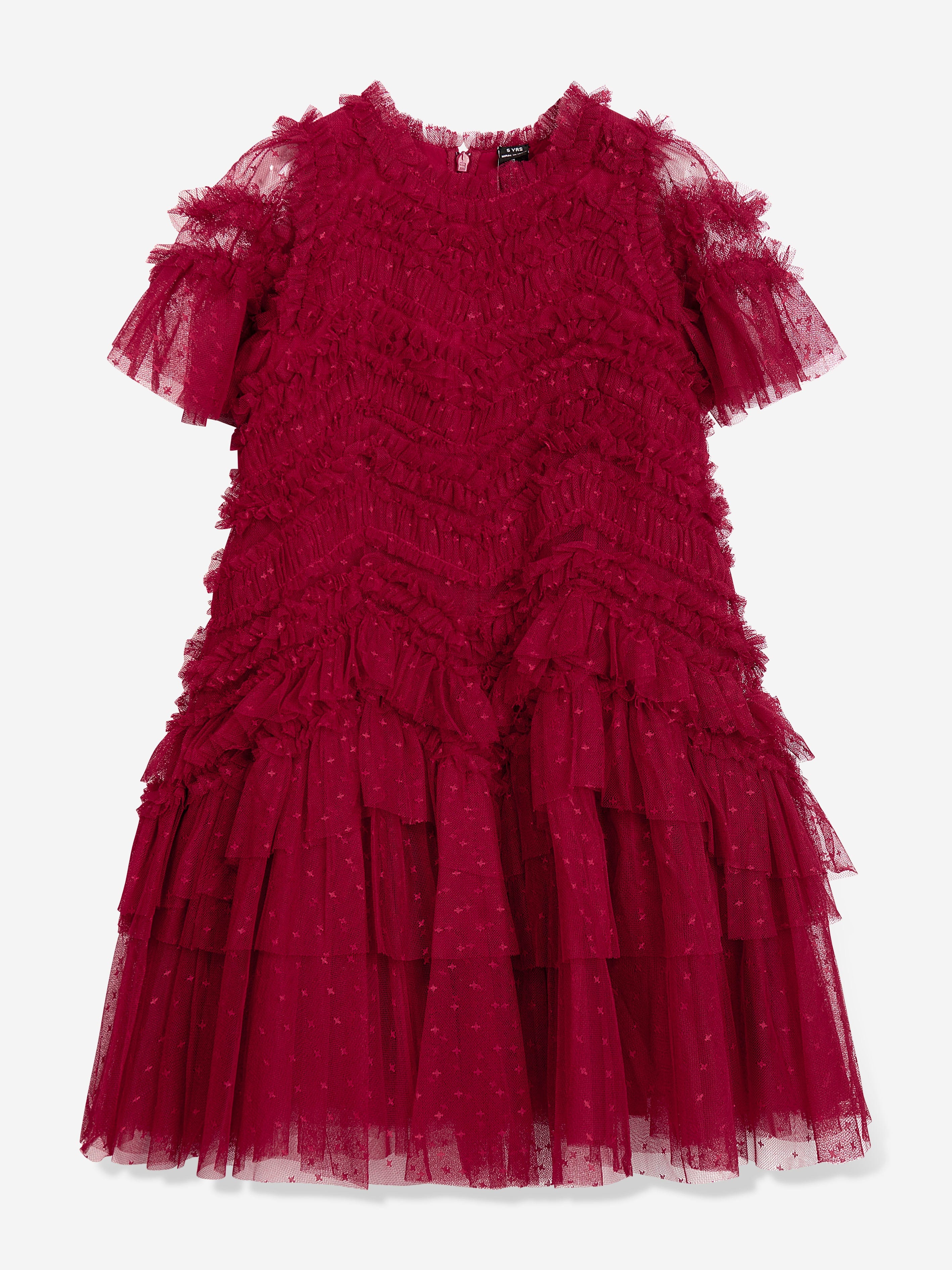 Needle & Thread Girls Elia Tulle Dress in Red Outlet Shop