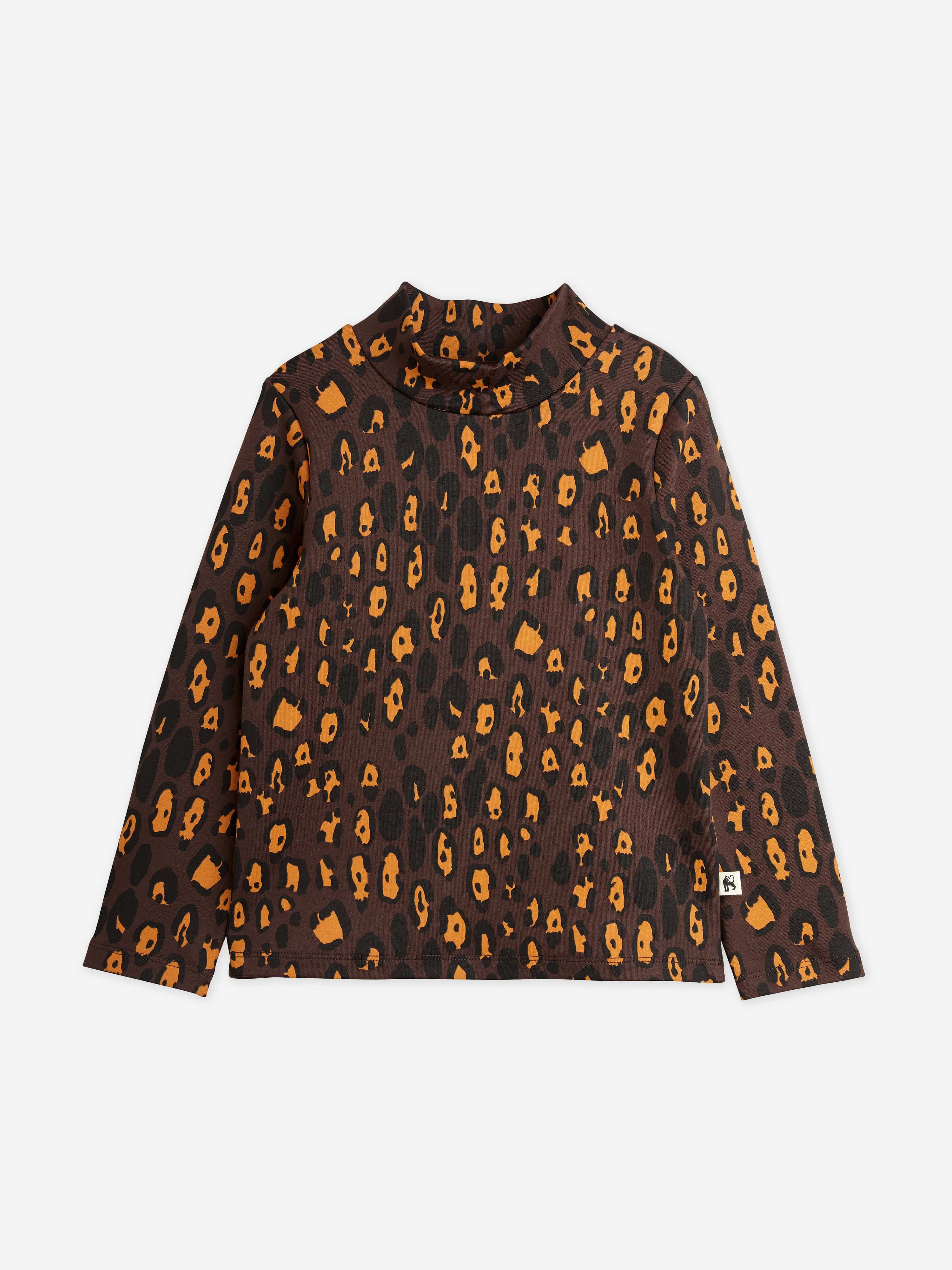 Mini Rodini Girls Leopard Long Sleeve T-Shirt in Brown Free Shipping Good Selling