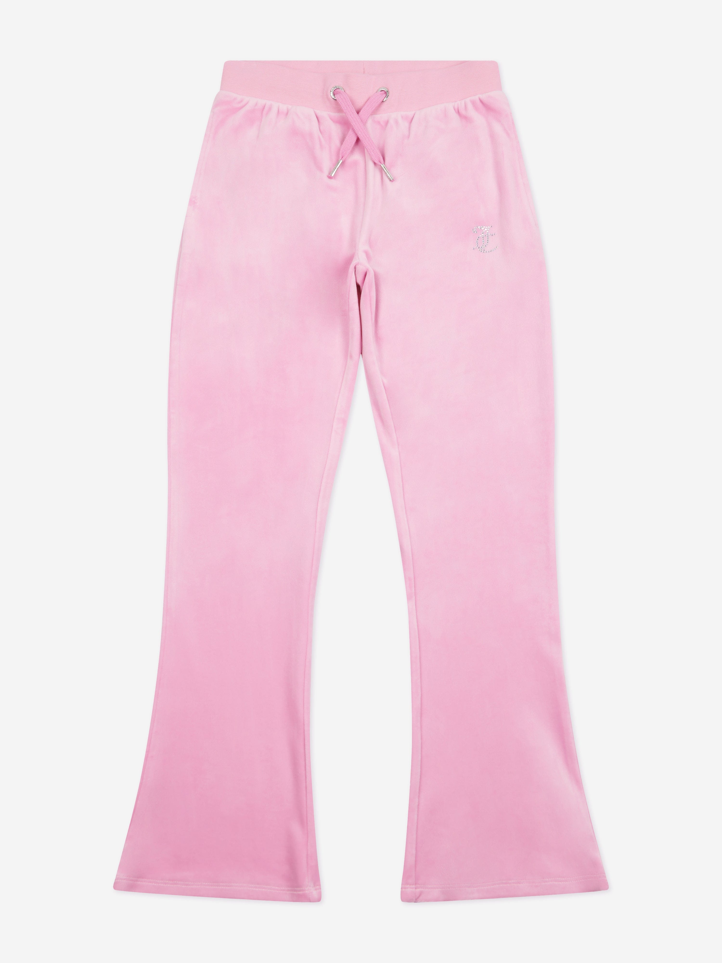 Juicy Couture Girls Diamante Logo Bootcut Joggers in Pink Online