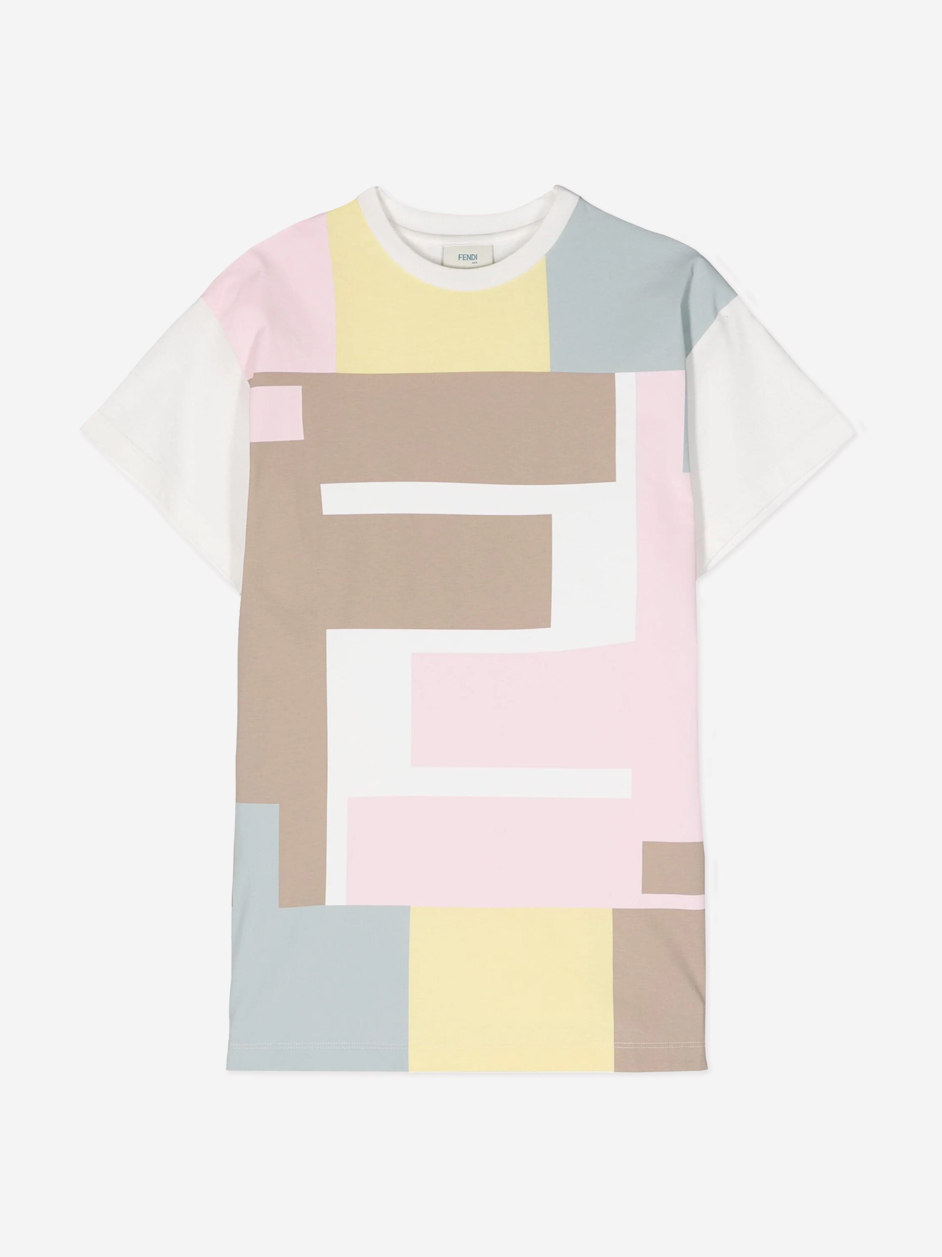 Fendi Girls FF Logo Jersey Dress in Multicolour Free Shipping Best Seller