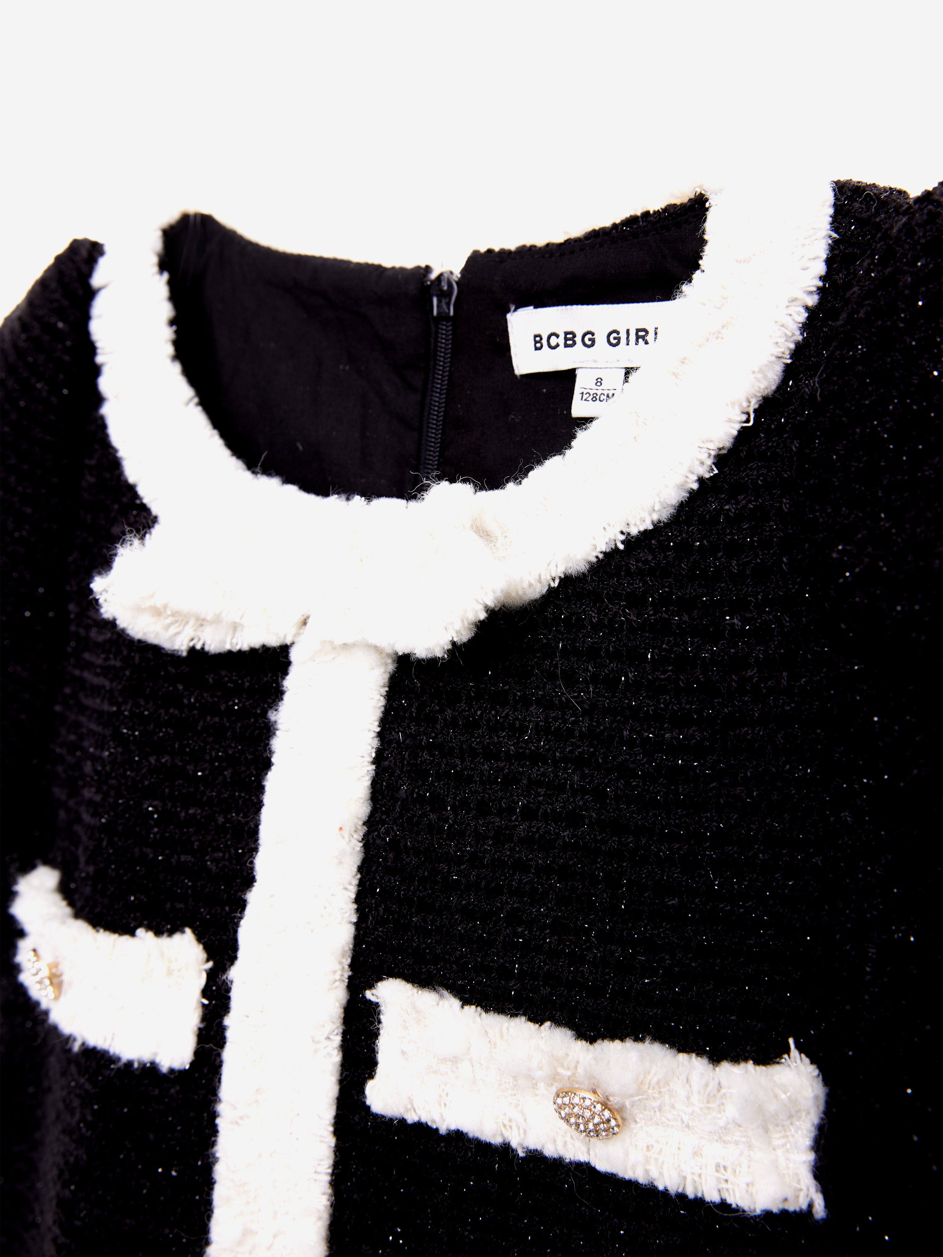 BCBG Girls Tweed Dress in Black Cheap Sale Enjoy