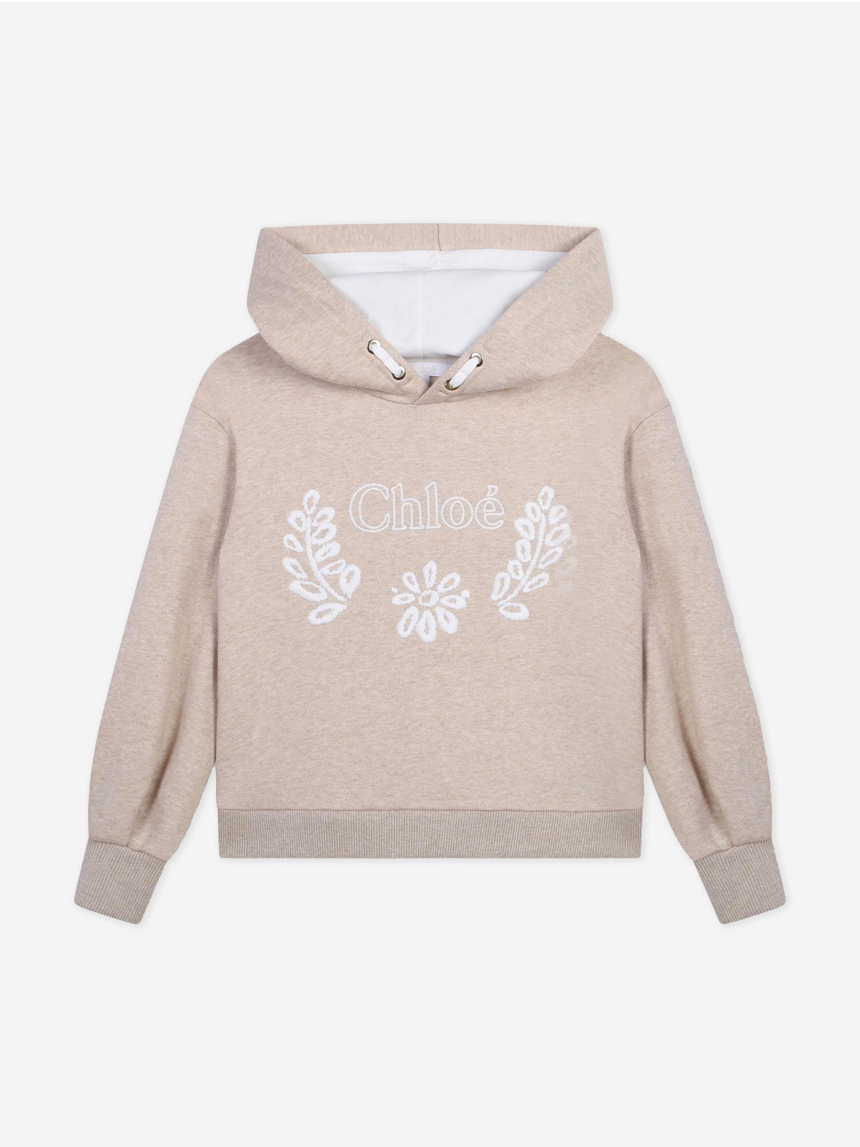 Chlo¨¦ Girls Logo Hoodie in Beige Genuine Cheap Pice