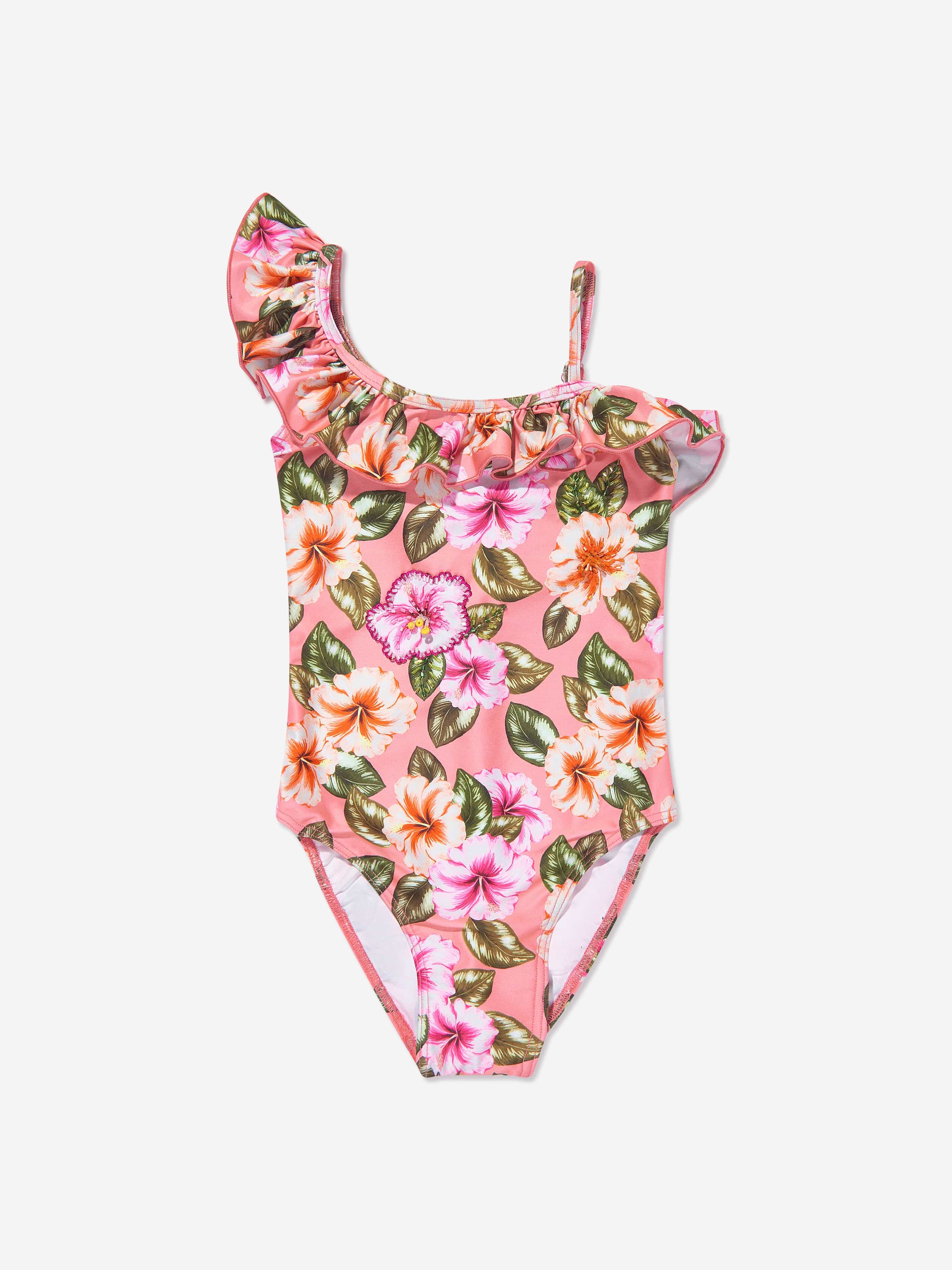Selini Action Girls Floral Swimsuit in Pink Recommend For Sale
