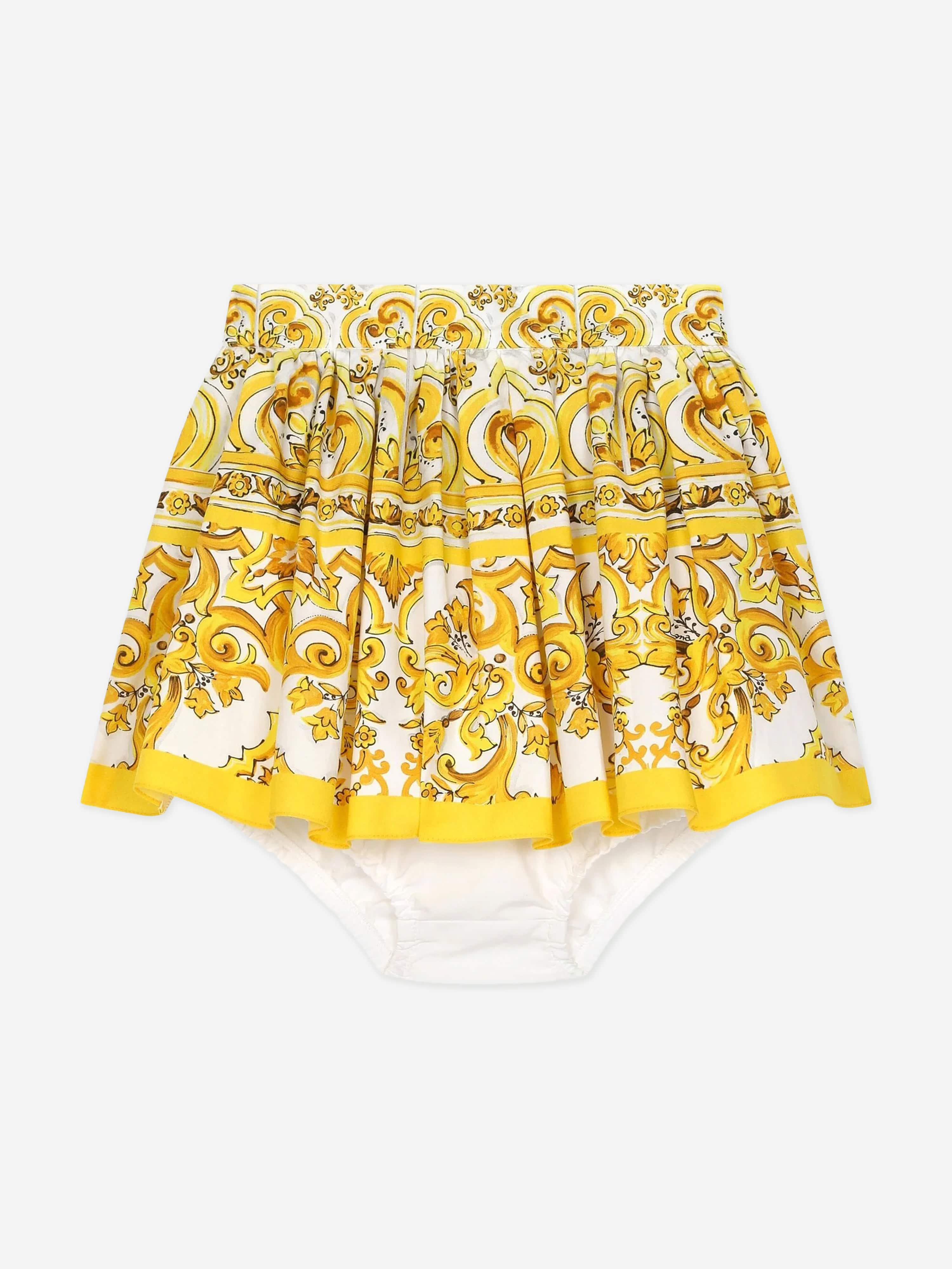 Dolce & Gabbana Baby Girls Maiolica Skirt With Knickers in Yellow Many Kinds Of Sale Online