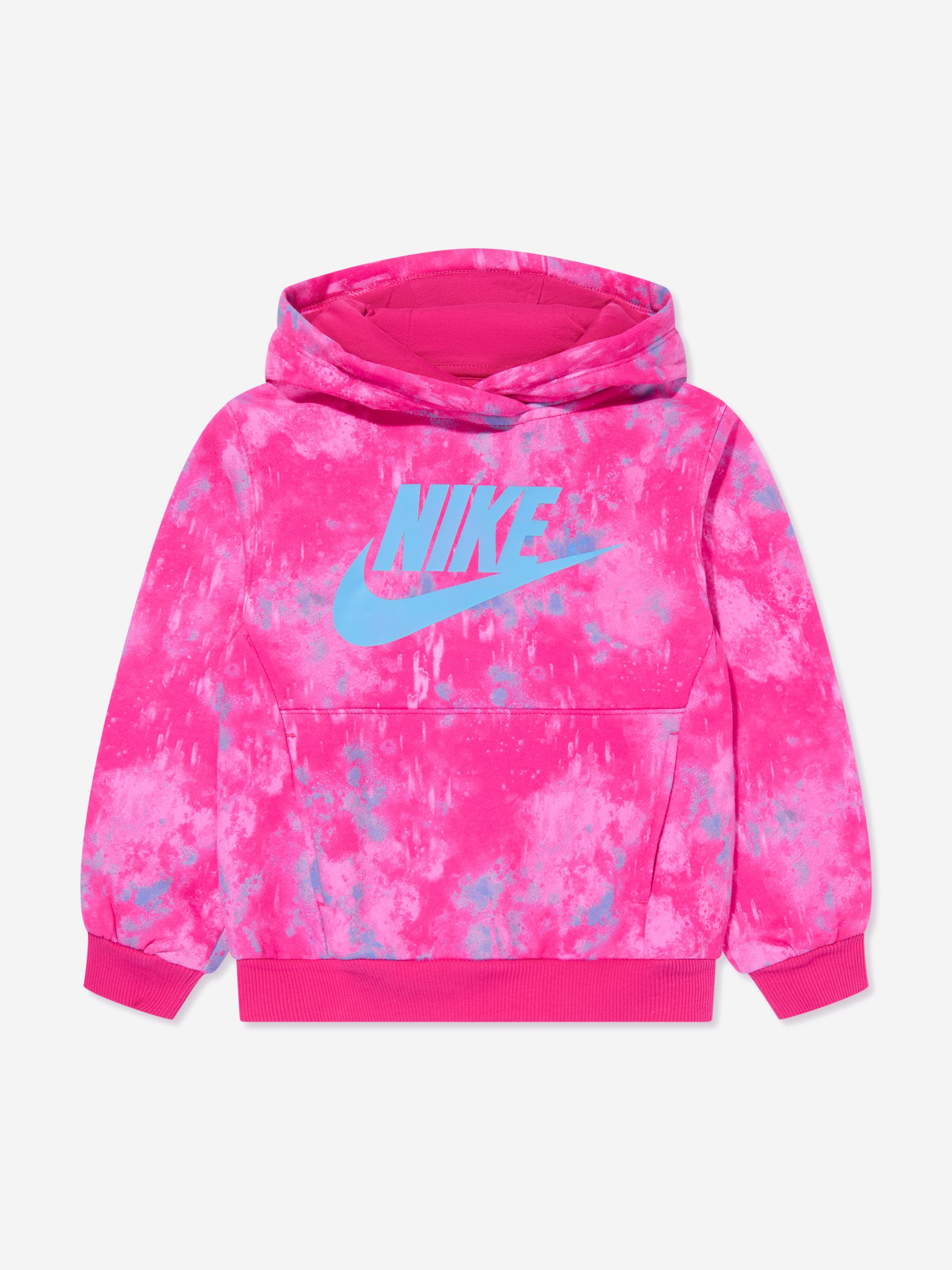 Nike Girls Printed Club Hoodie in Pink Low Pice Fee Shipping Sale Online