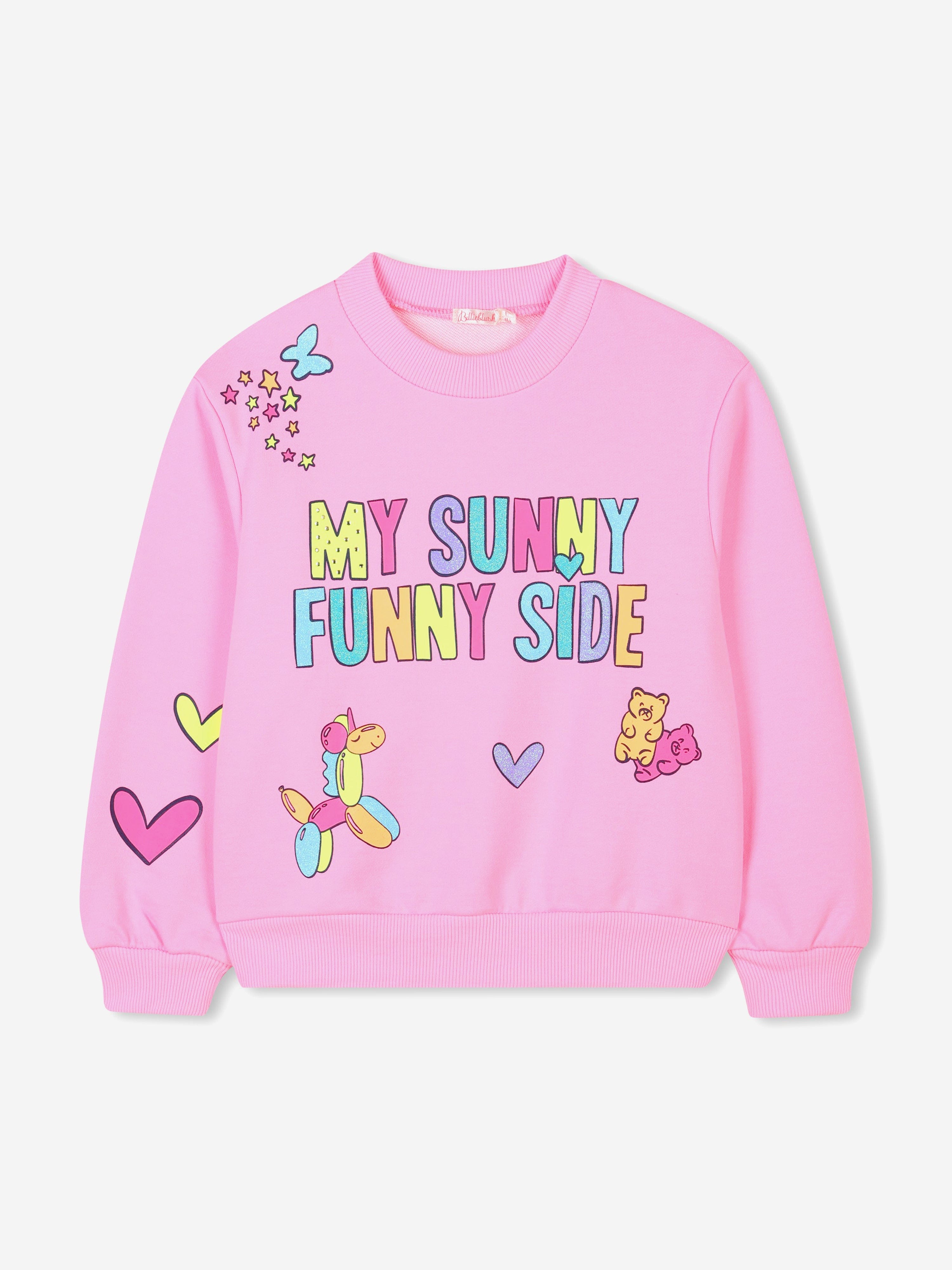 Girls Illustrated Sweatshirt in Pink Discount Cheapest Pice