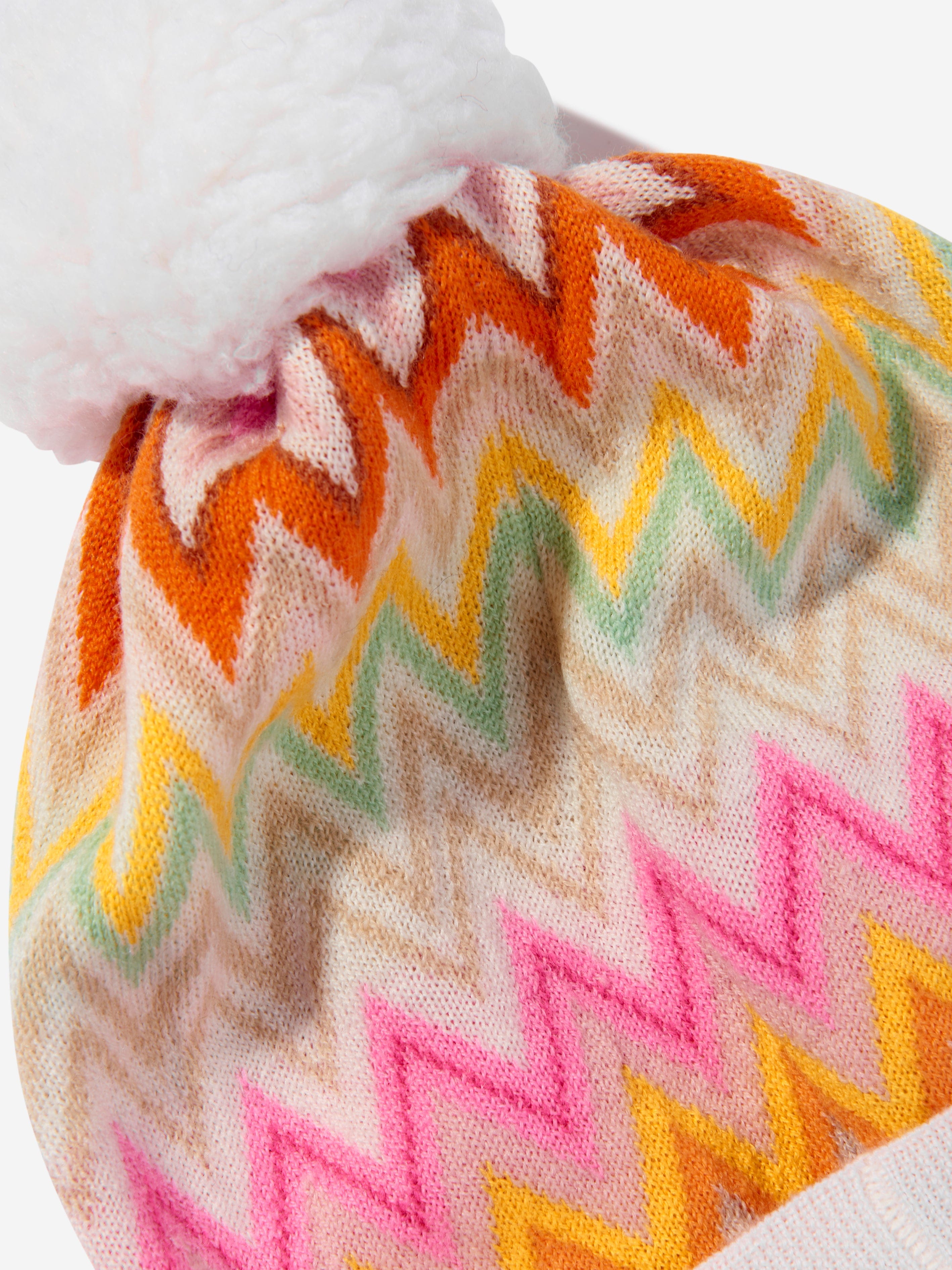 Missoni Girls Zigzag Bobble Hat in Multicolour Cheap Sale Shop For