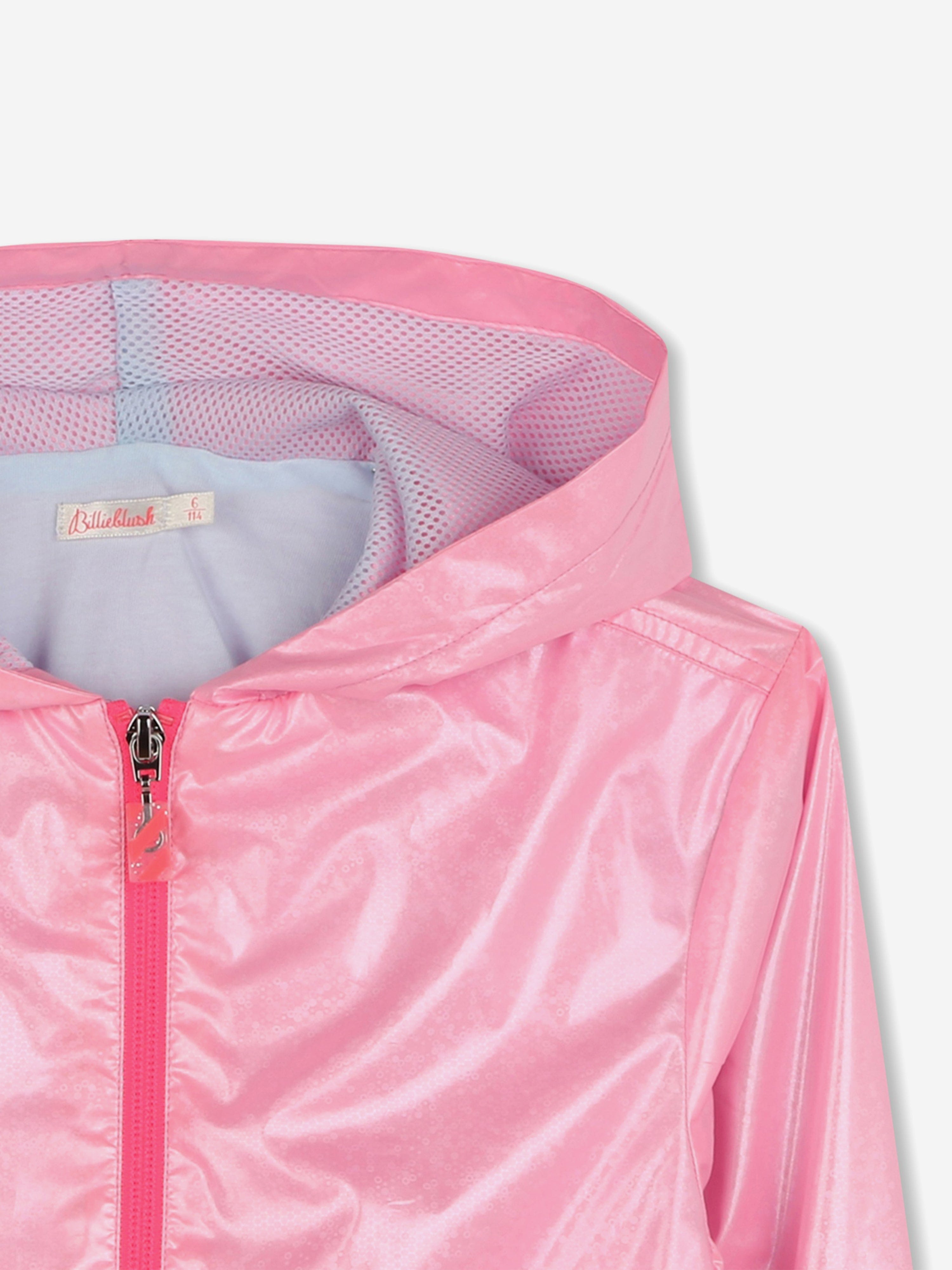 Girls Hooded Windbreaker in Pink Get Authentic