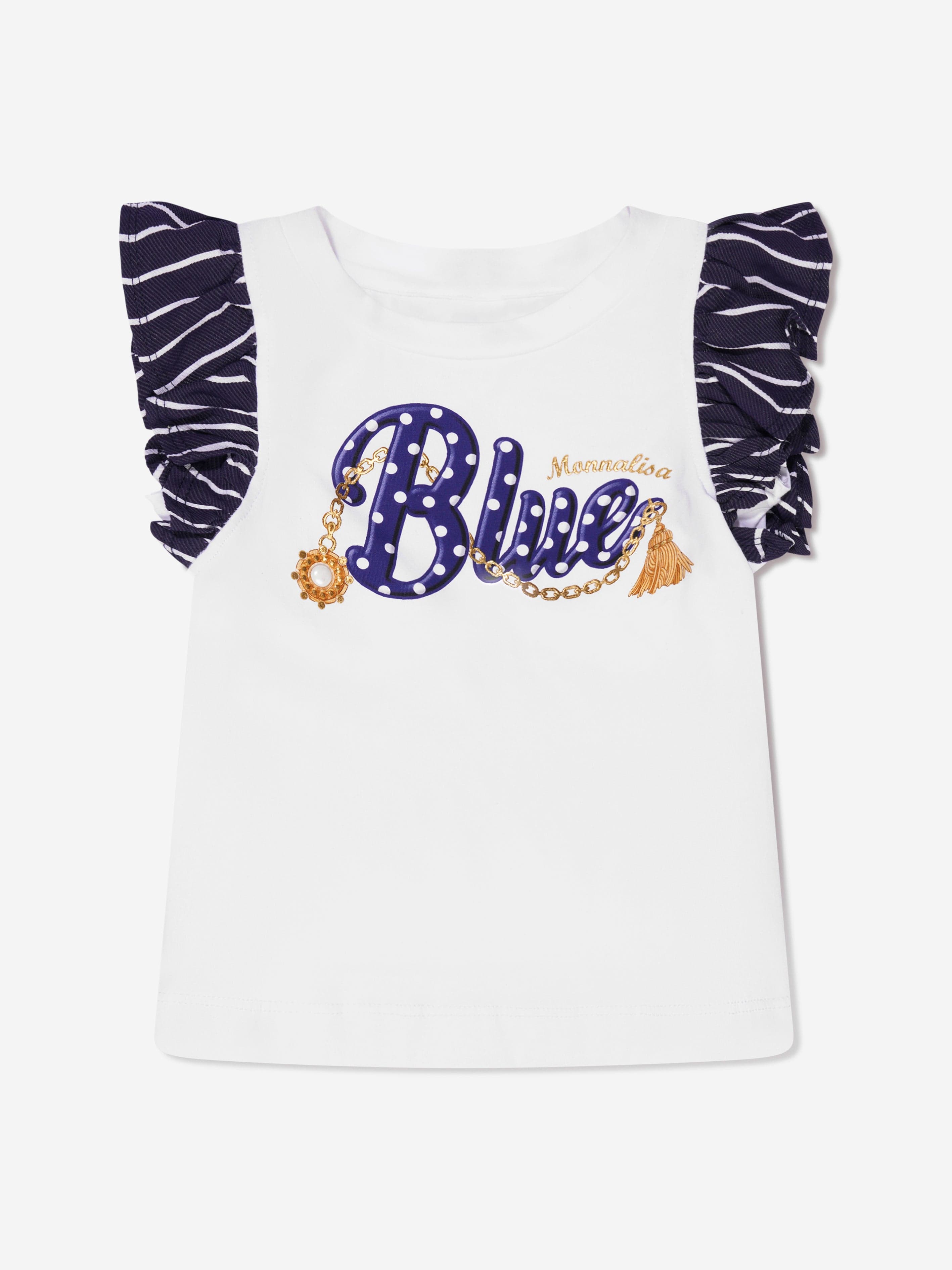 Monnalisa Girls Nautical T-Shirt in White Original Cheap Online