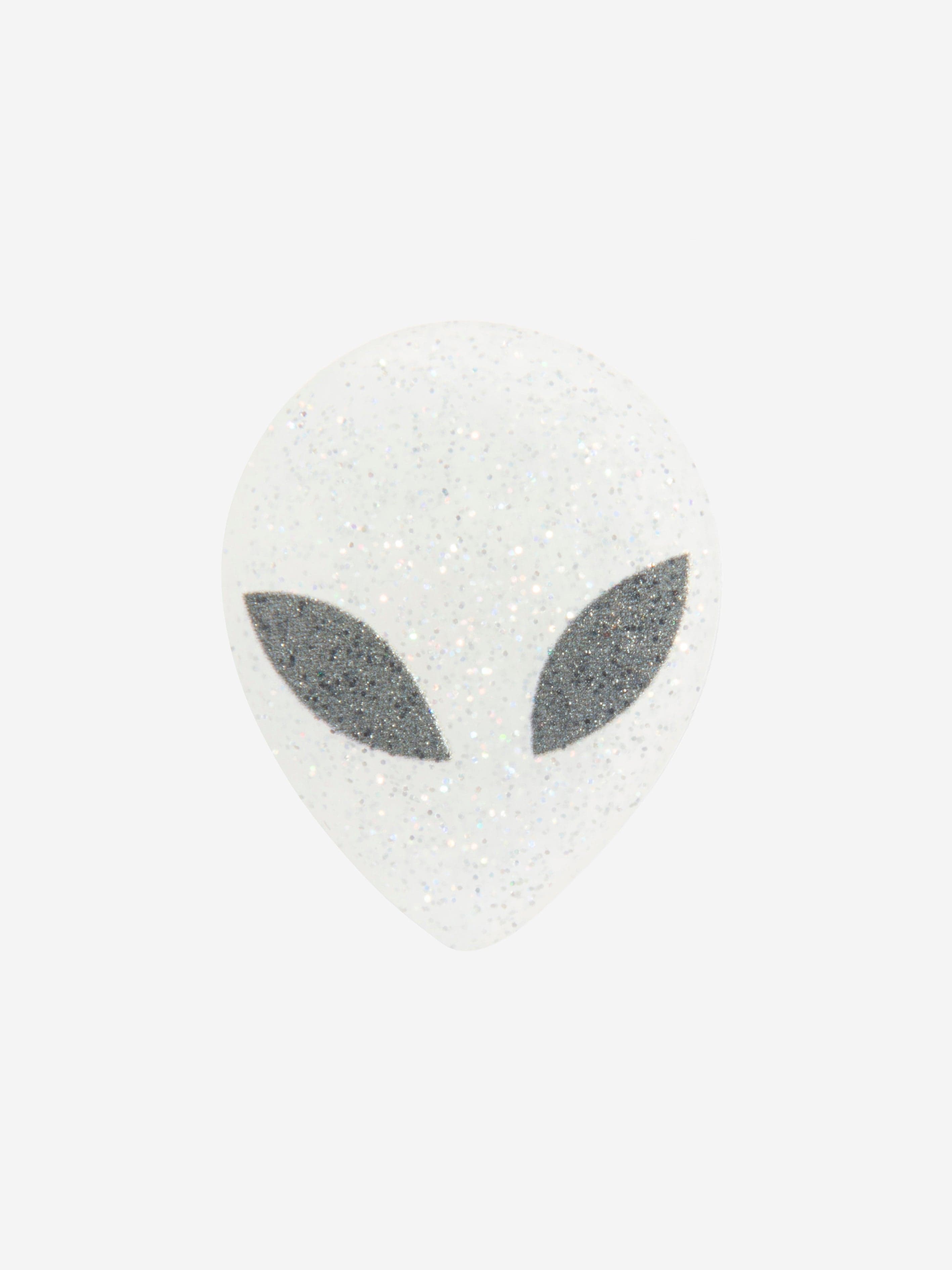 Crocs Kids Glitter Alien Head Jibbitz Charm in Silver Best Wholesale Online