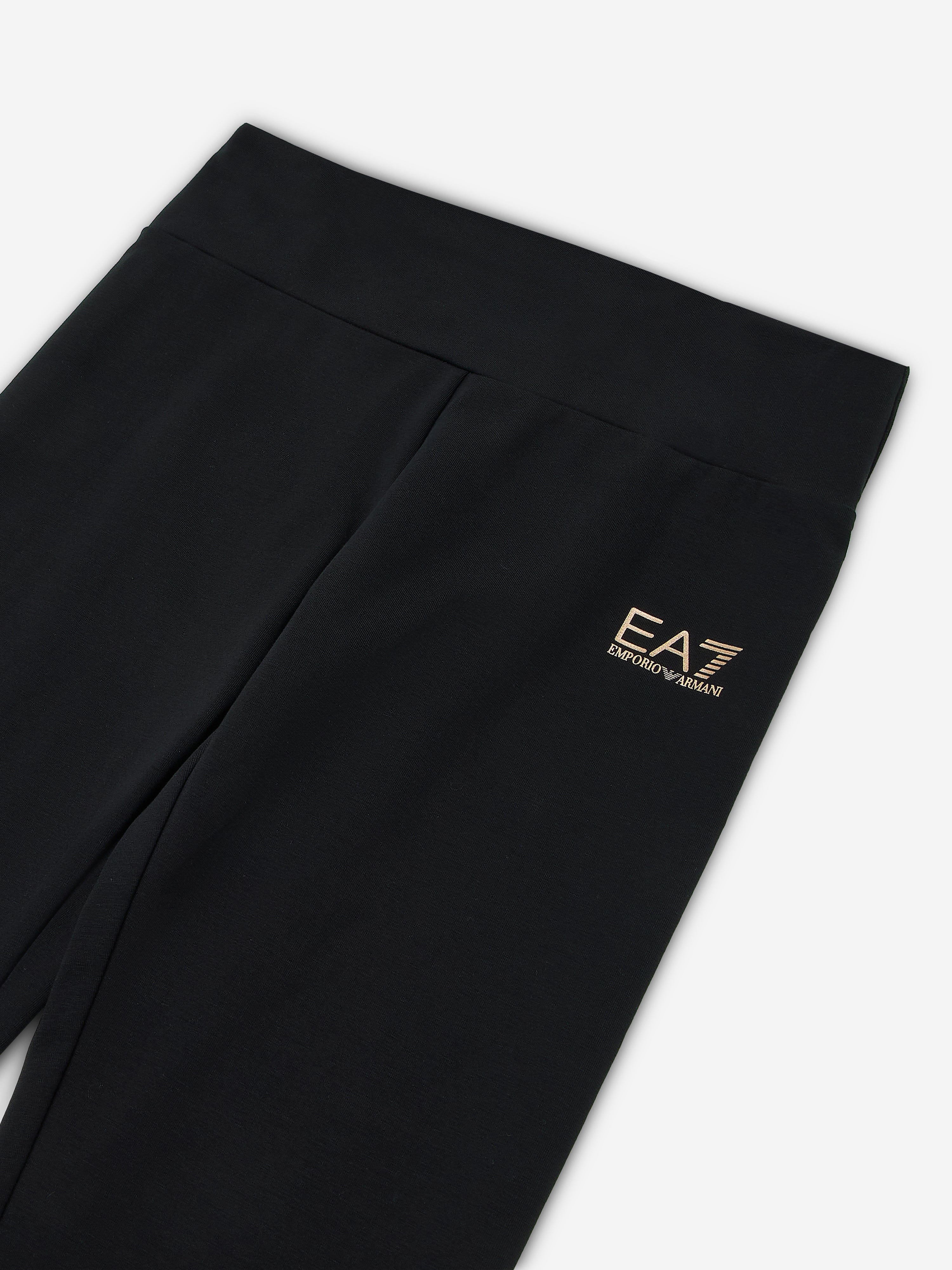 EA7 Emporio Armani Girls Logo Leggings in Black Sale Exclusive