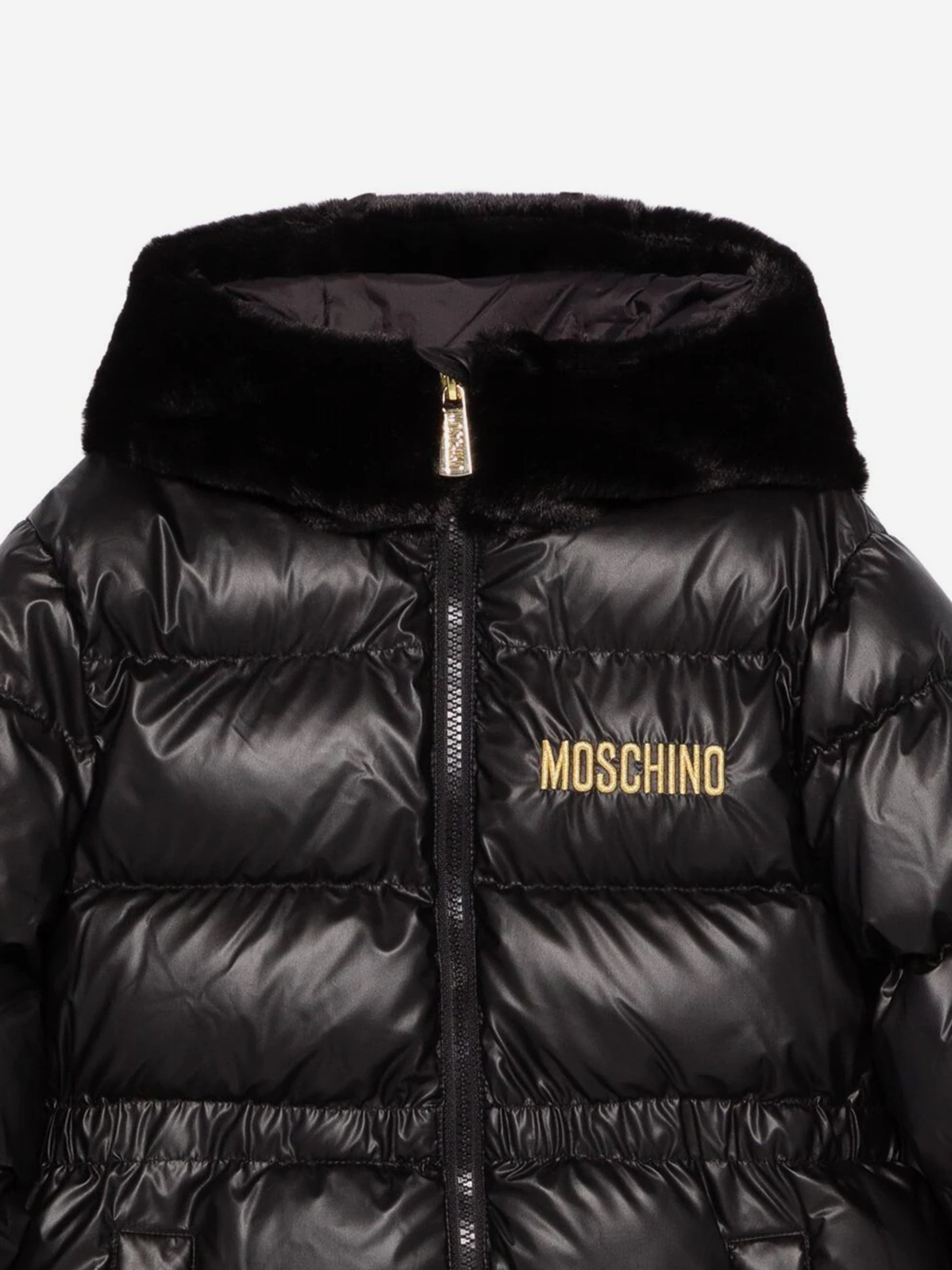 Moschino Girls Logo Puffer Jacket in Black Cheap Sale Professional