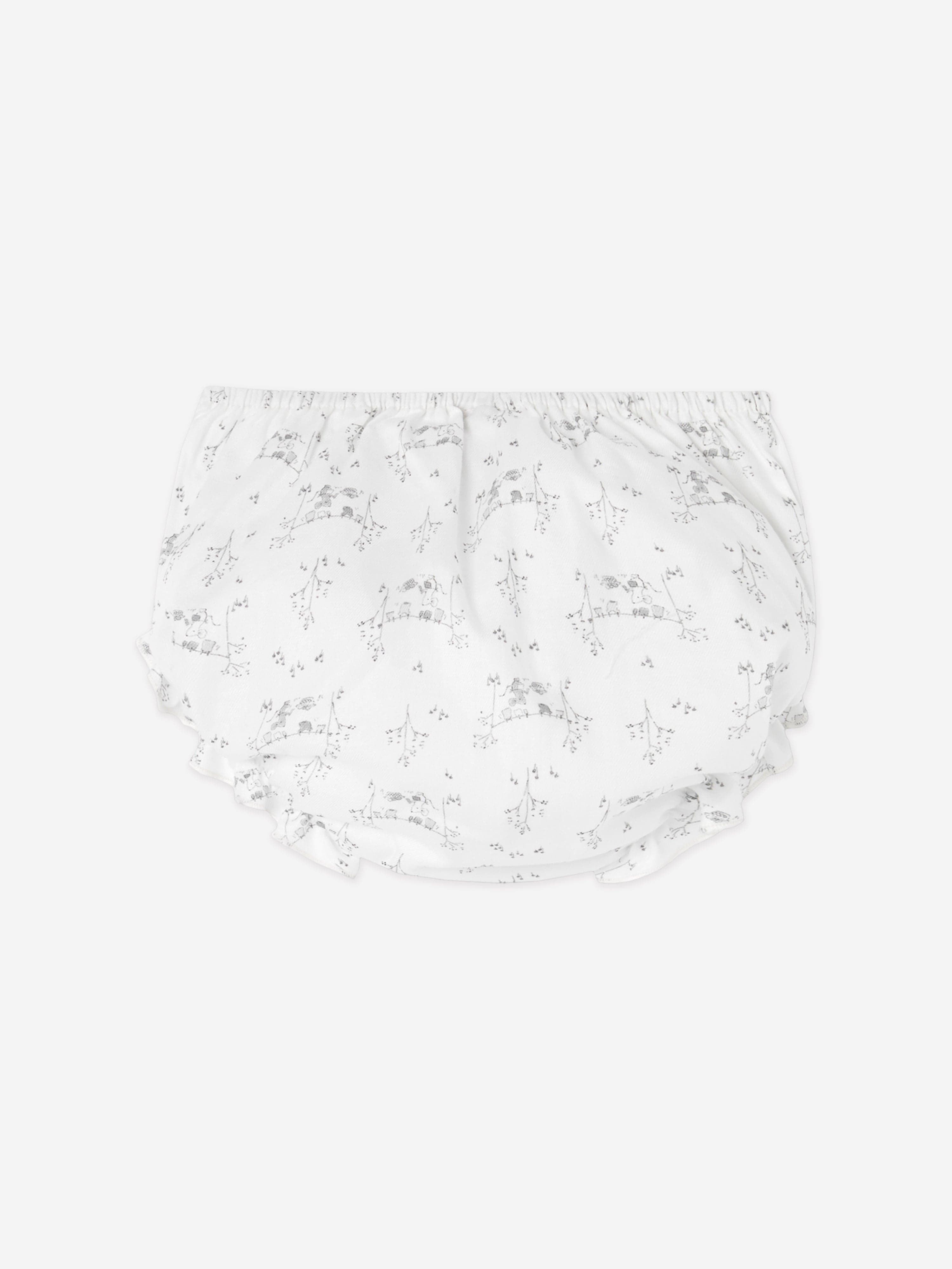 Paz Rodriguez Baby Girls Cotton Dress With Bloomers in White Buy Cheap Clearance