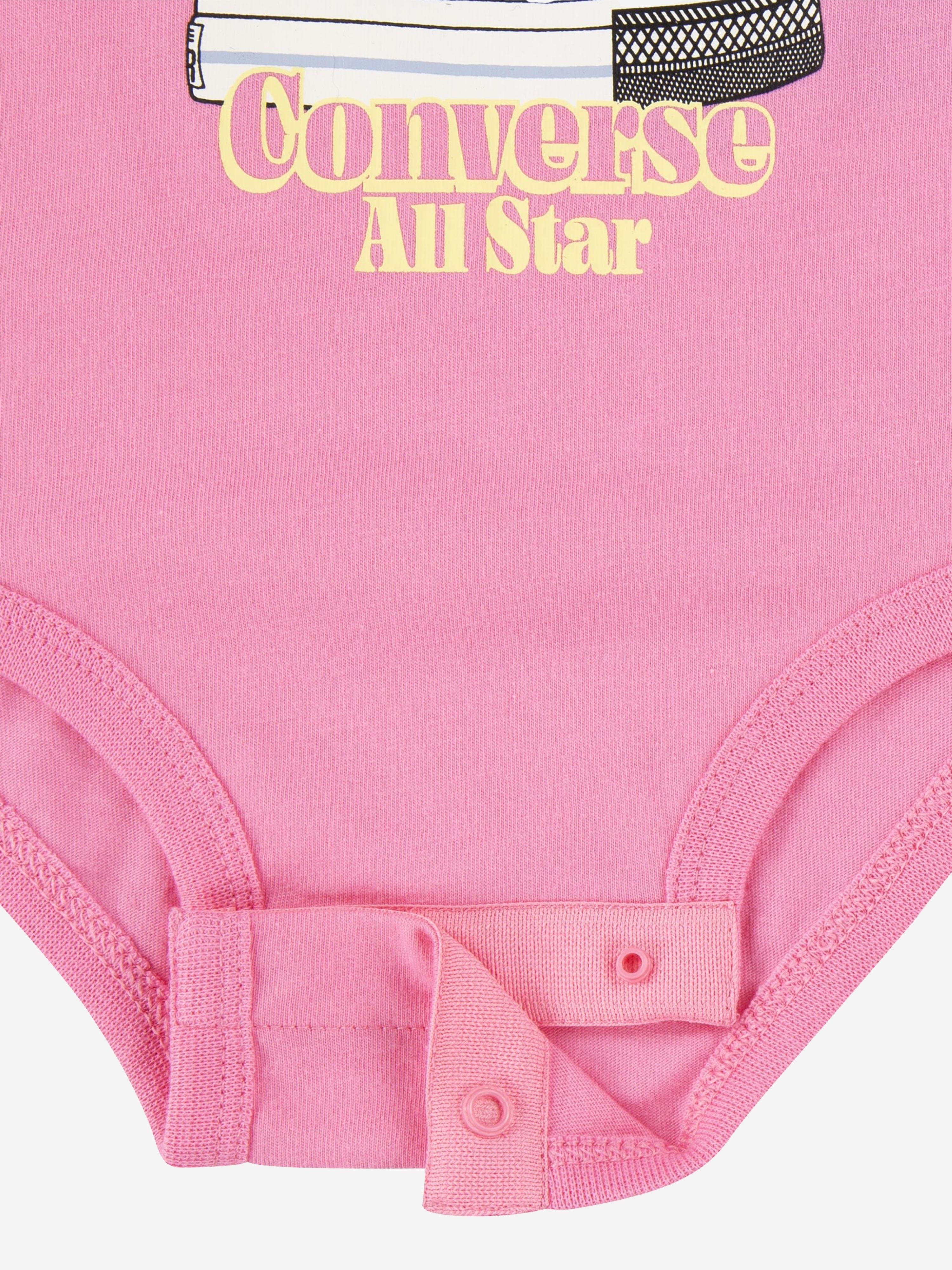 Converse Baby Girls 3 Pack Pattern Bodysuit Set in Multicolour Cheap Tumblr