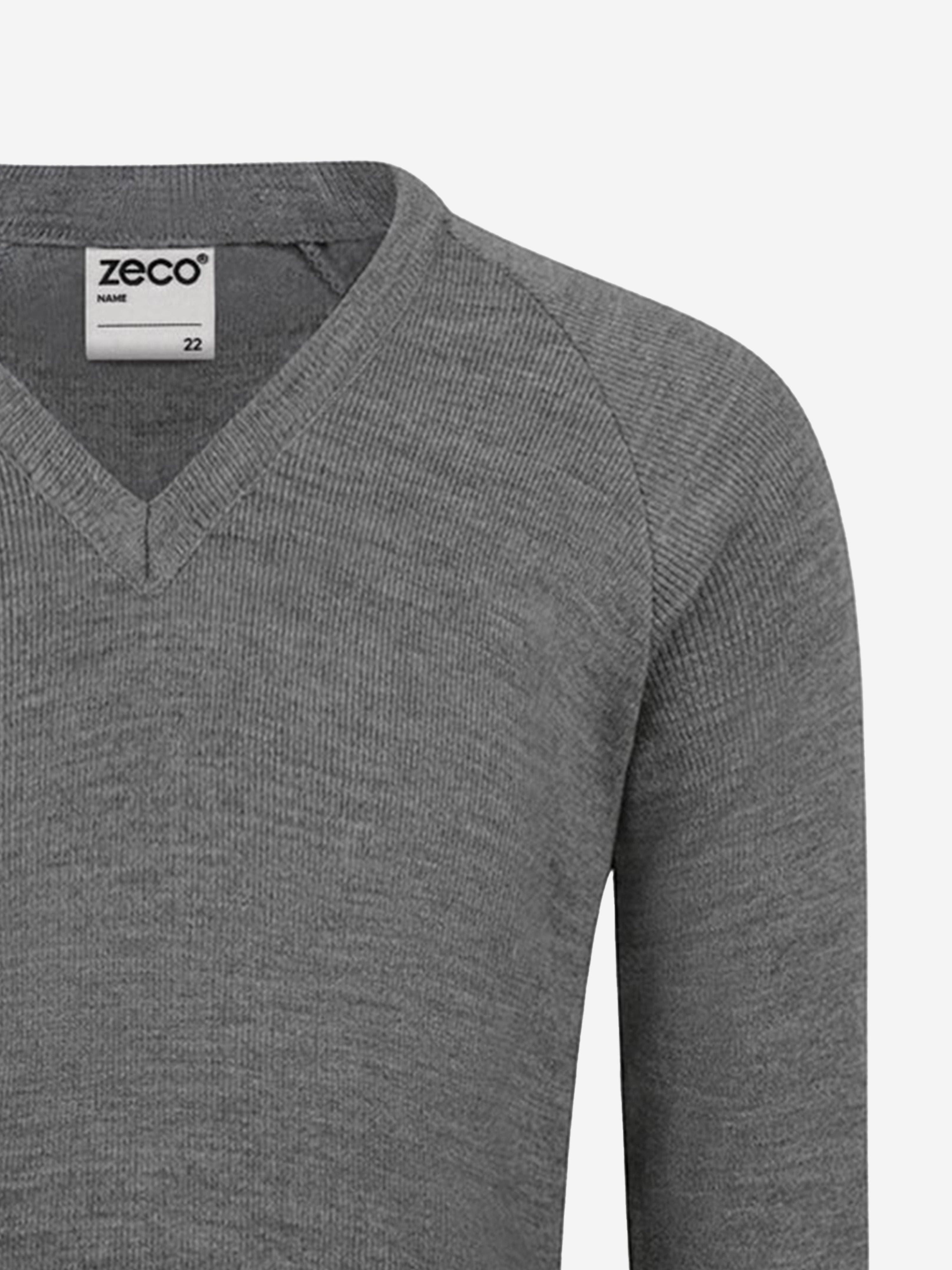 Zeco Kids School Knitted V-Neck Jumper in Grey Cheap Nicekicks