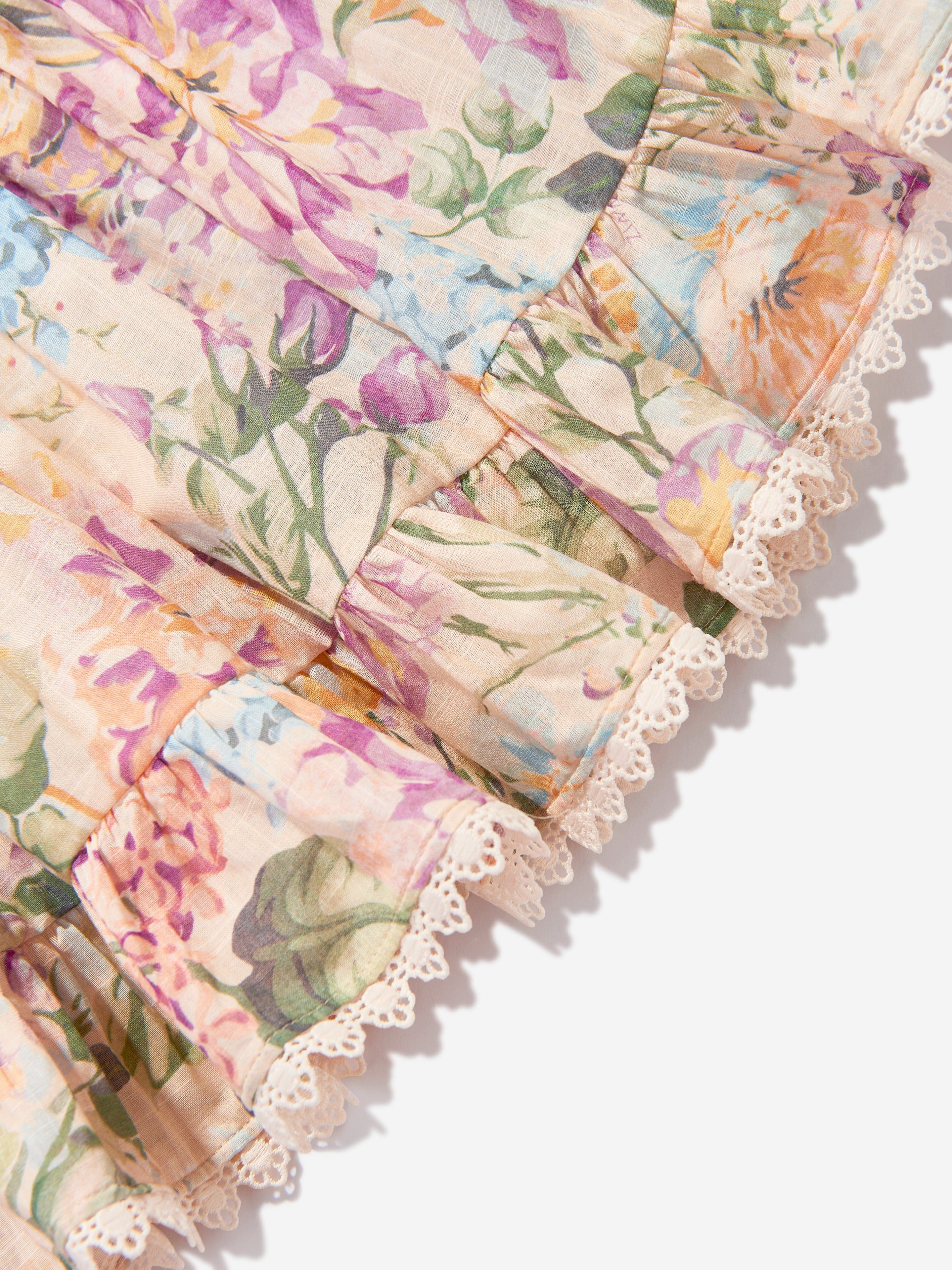 Zimmermann Girls Floral Halliday Top in Multicolour Free Shipping Best