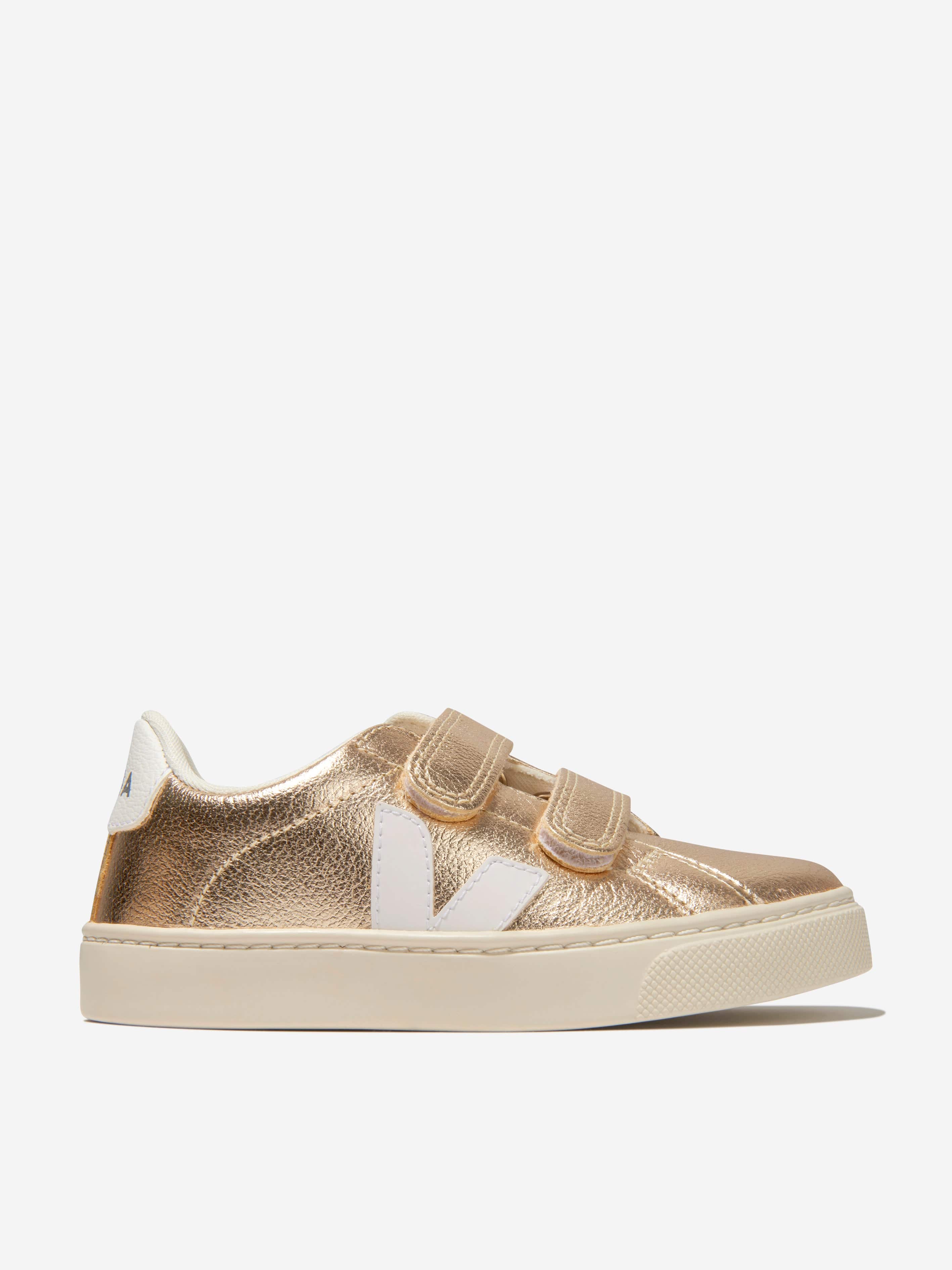 Veja Girls ChromeFree Leather Esplar Trainers in Gold Discount Visit New