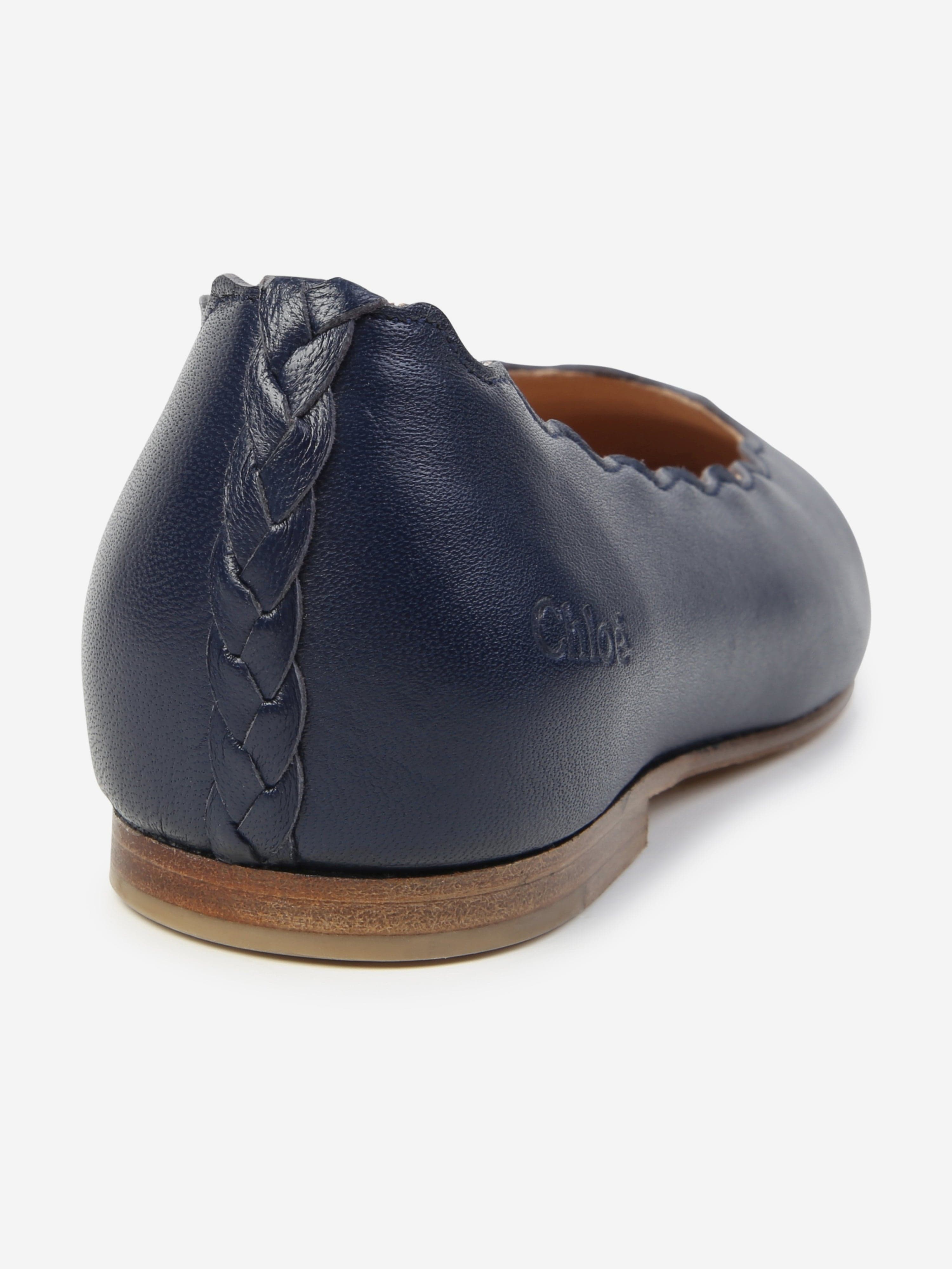 Chlo¨¦ Girls Leather Ballerina Shoes in Navy In China Online