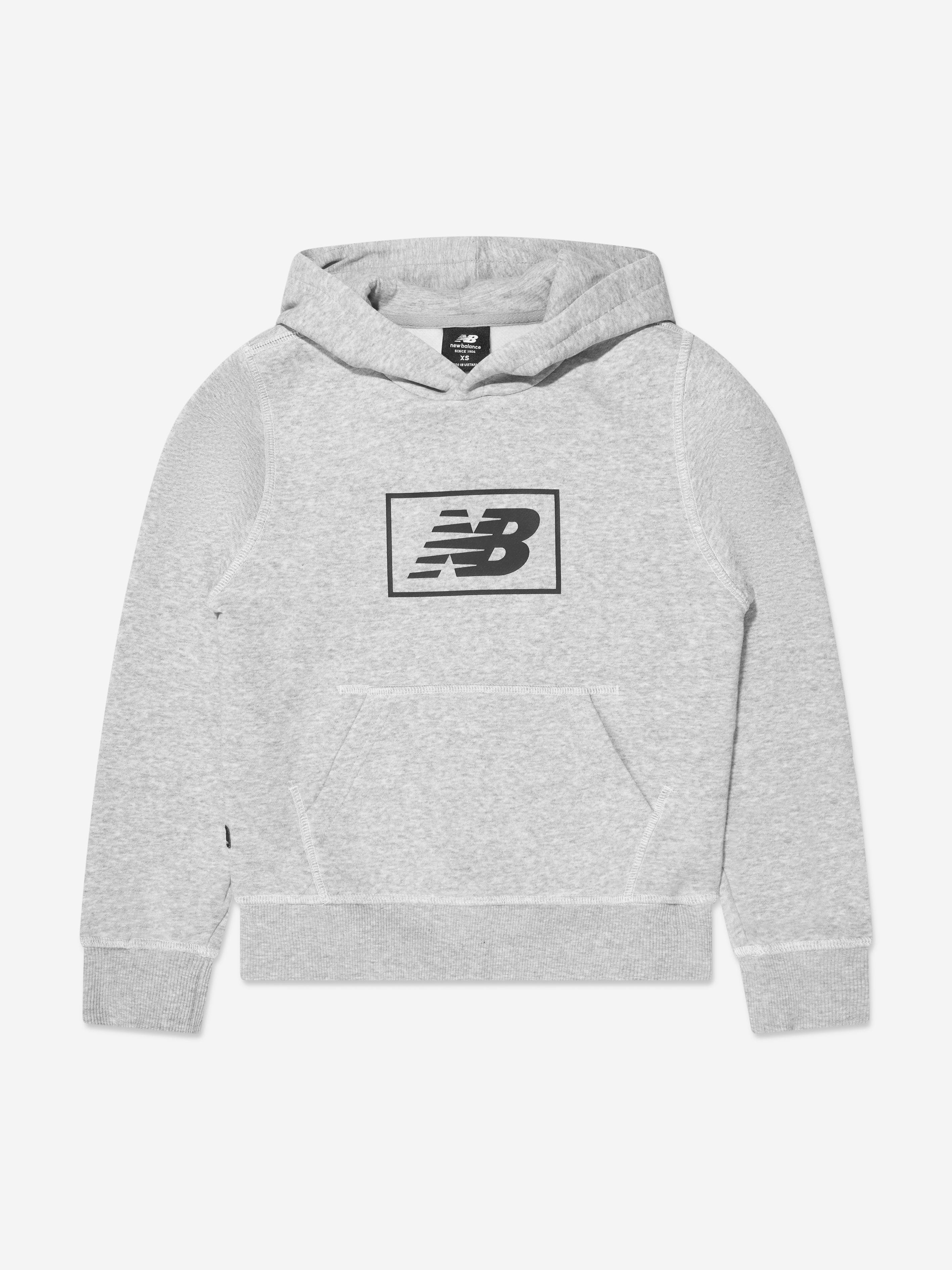 New Balance Kids Essentials Brushed Back Hoodie in Grey Free Shipping For Sale