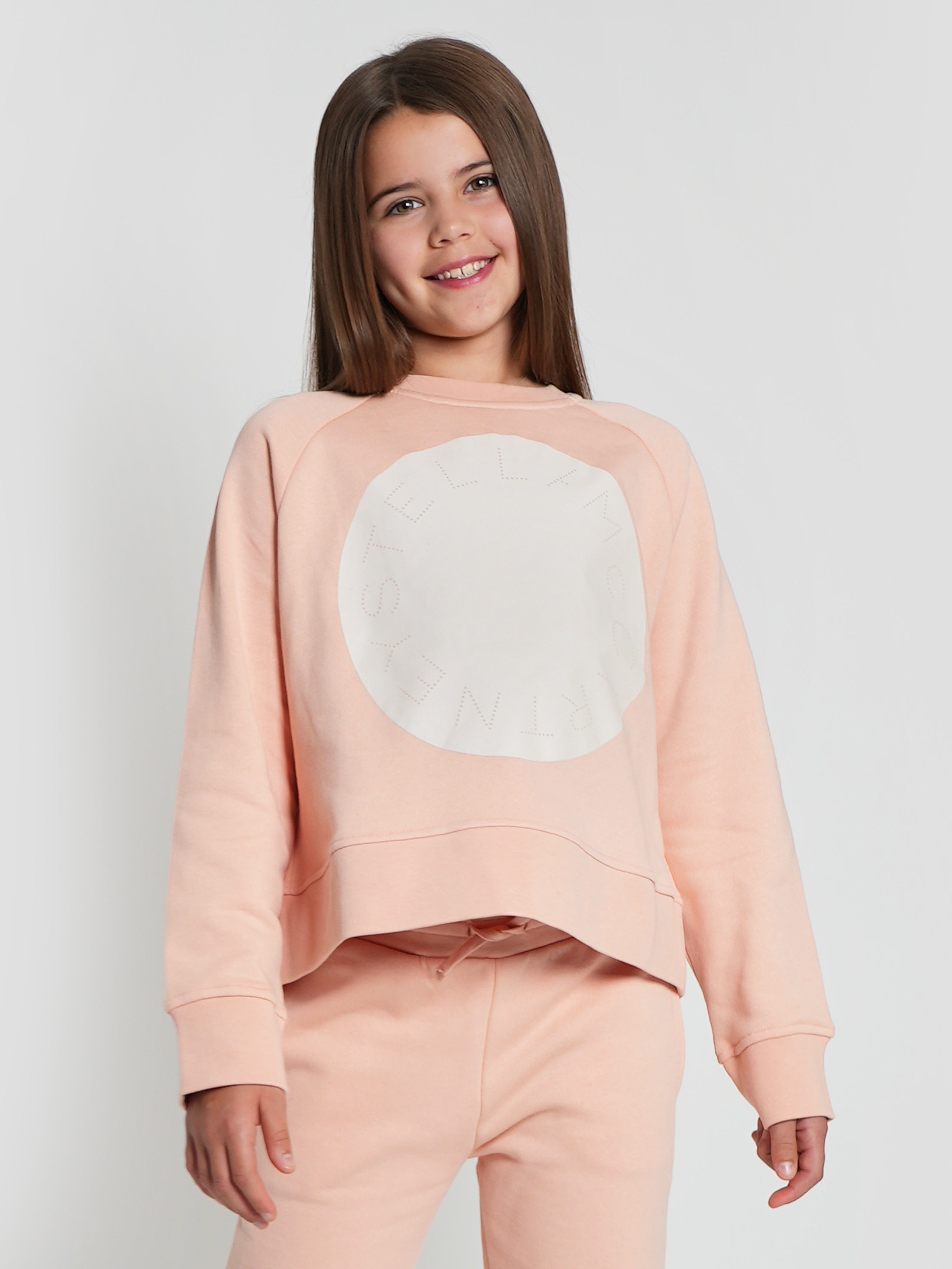 Stella McCartney Girls Circle Logo Sweatshirt in Pink Choice For Sale