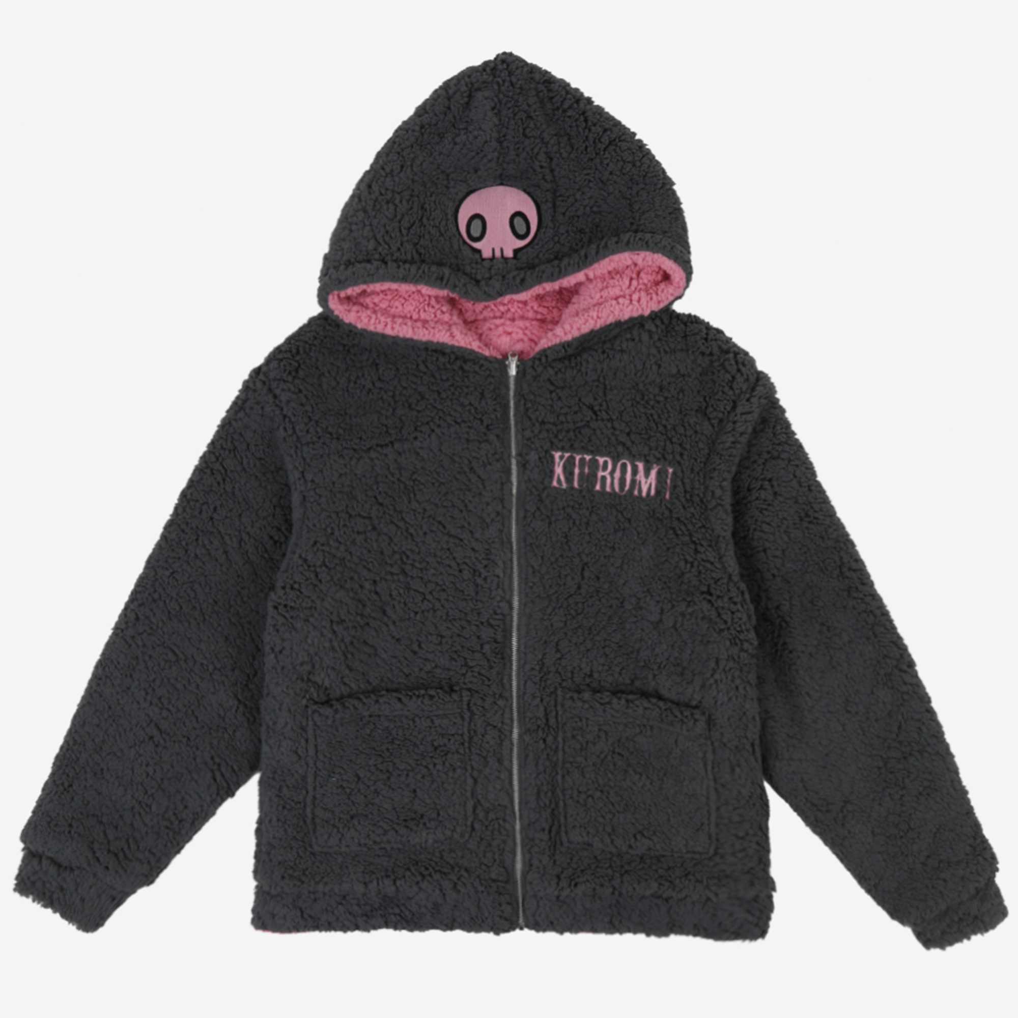 Kuromi & My Melody x Dumbgood Reversible Sherpa Zip Hoodie Clearance From China