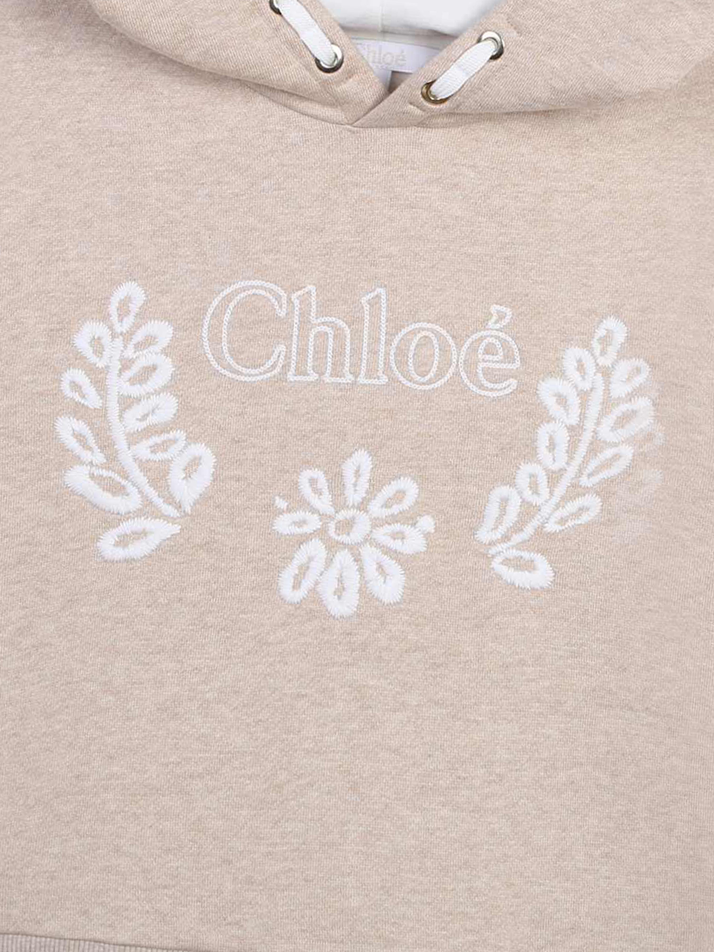 Chlo¨¦ Girls Logo Hoodie in Beige Genuine Cheap Pice