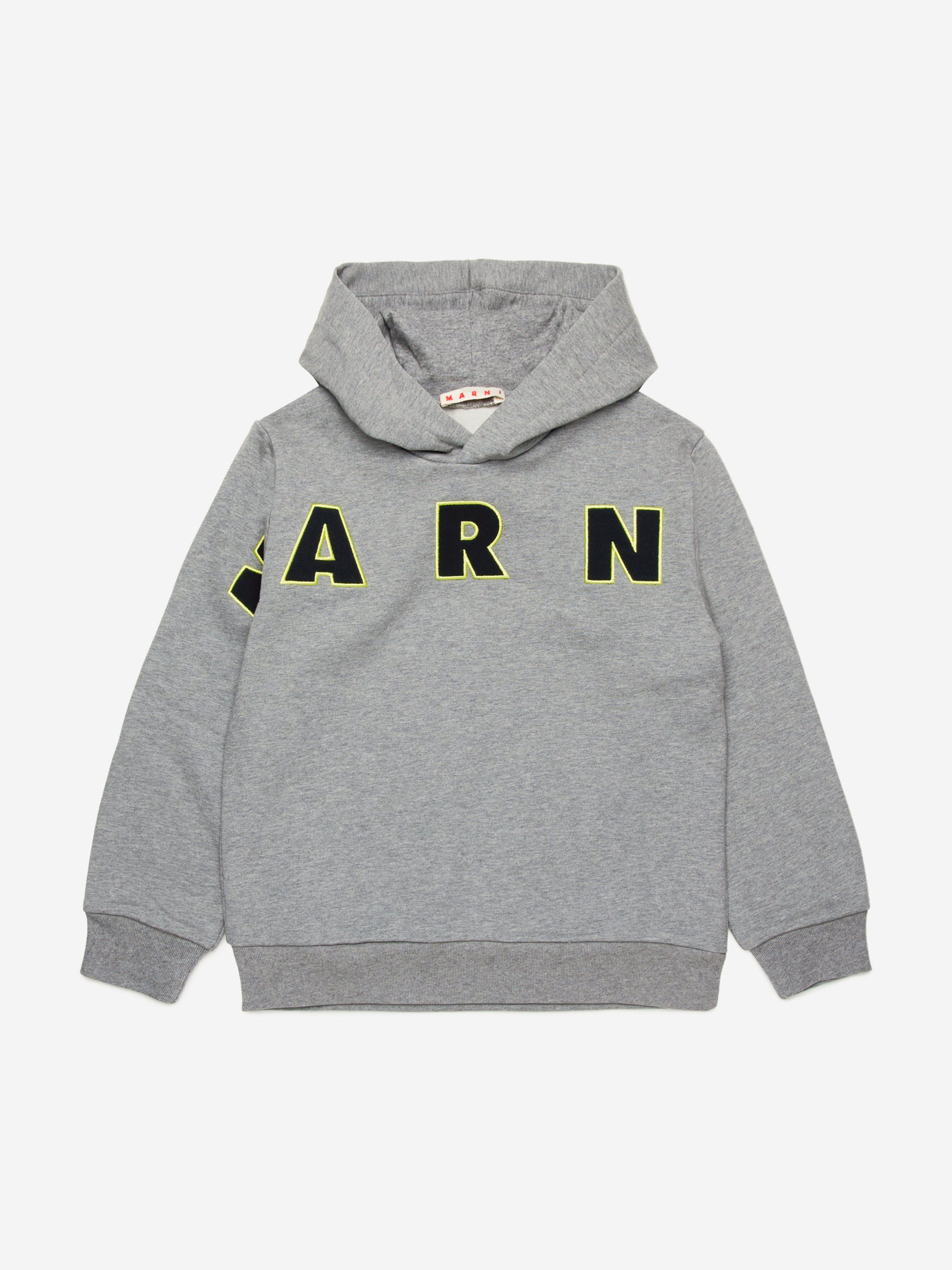 MARNI Kids Logo Hoodie in Grey 2025 Unisex For Sale