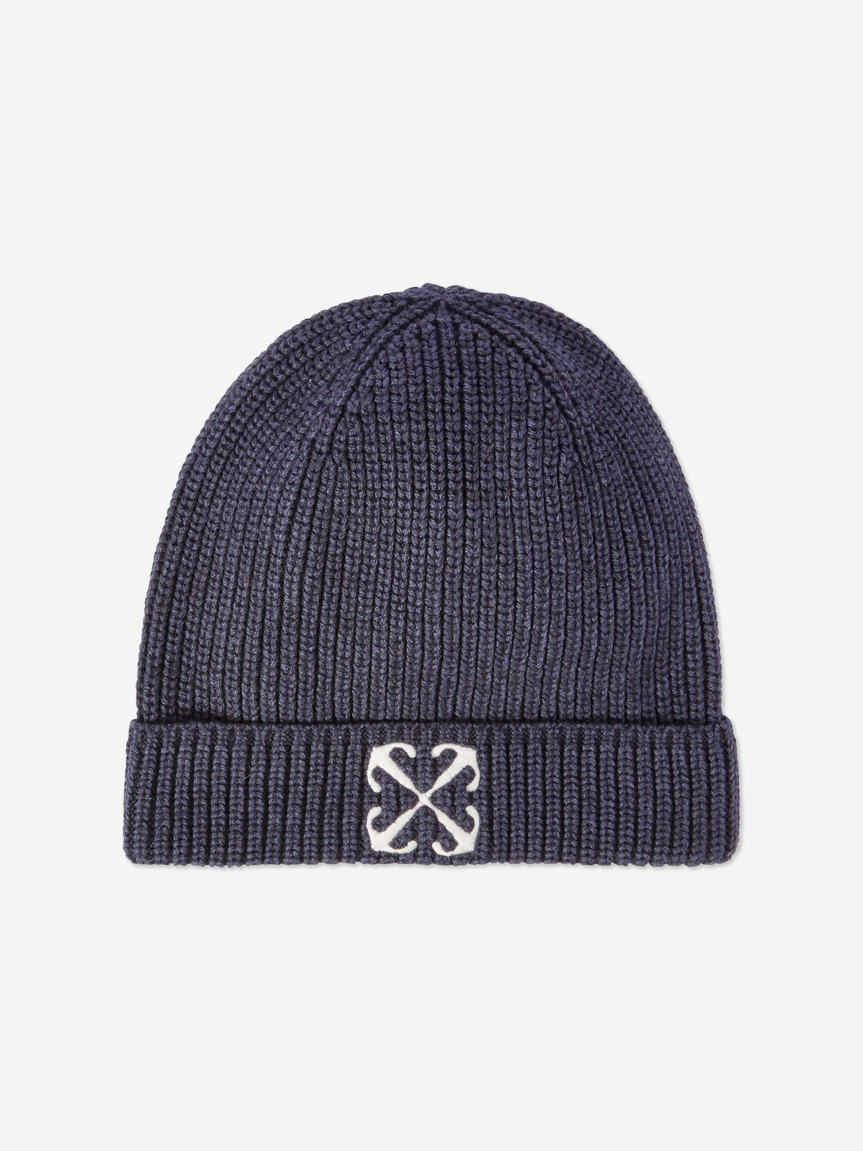 Off-White Kids Bookish Beanie Hat in Navy Authentic