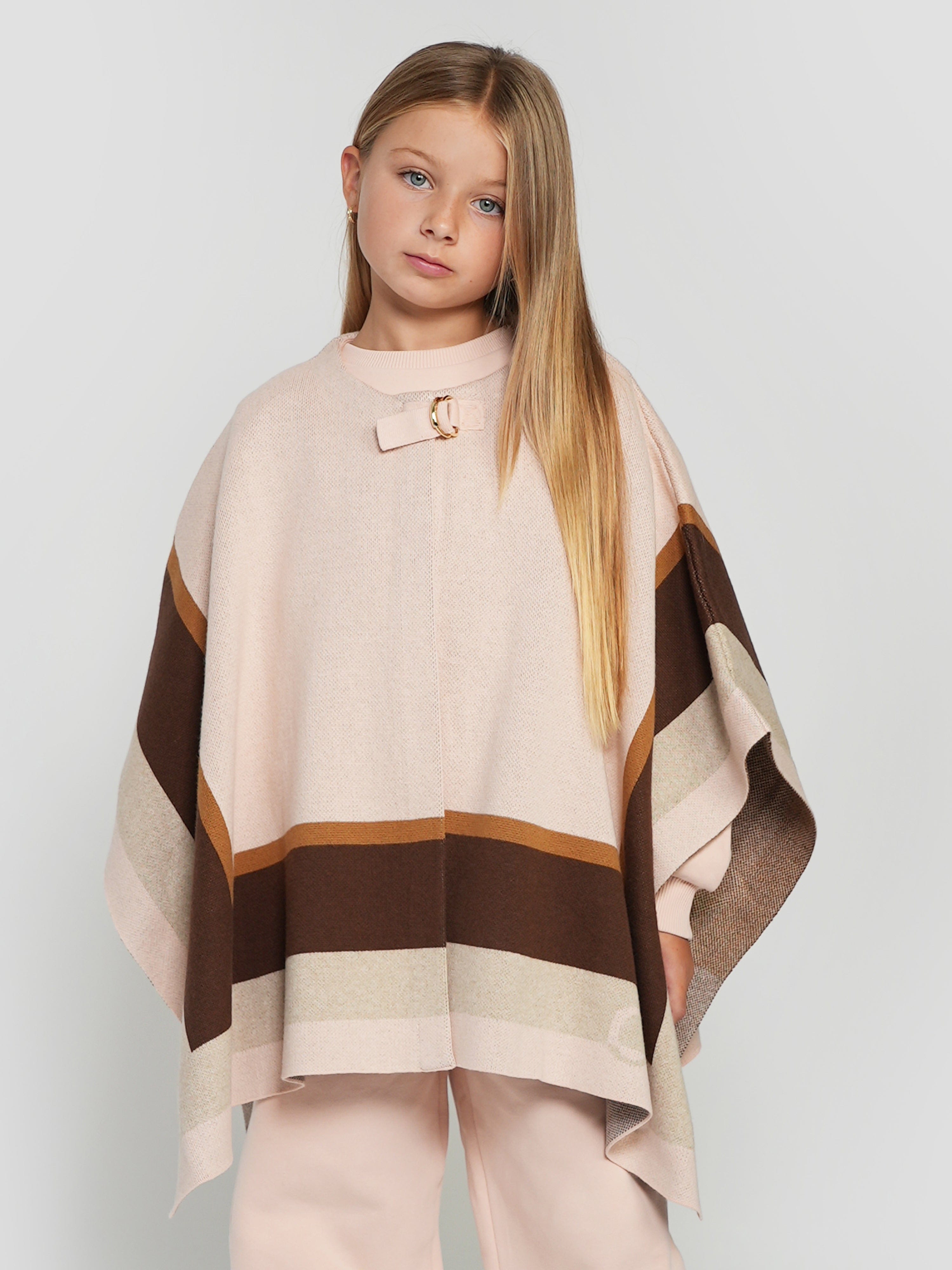 Chlo¨¦ Girls Knitted Cape in Pink Buy Cheap 2025