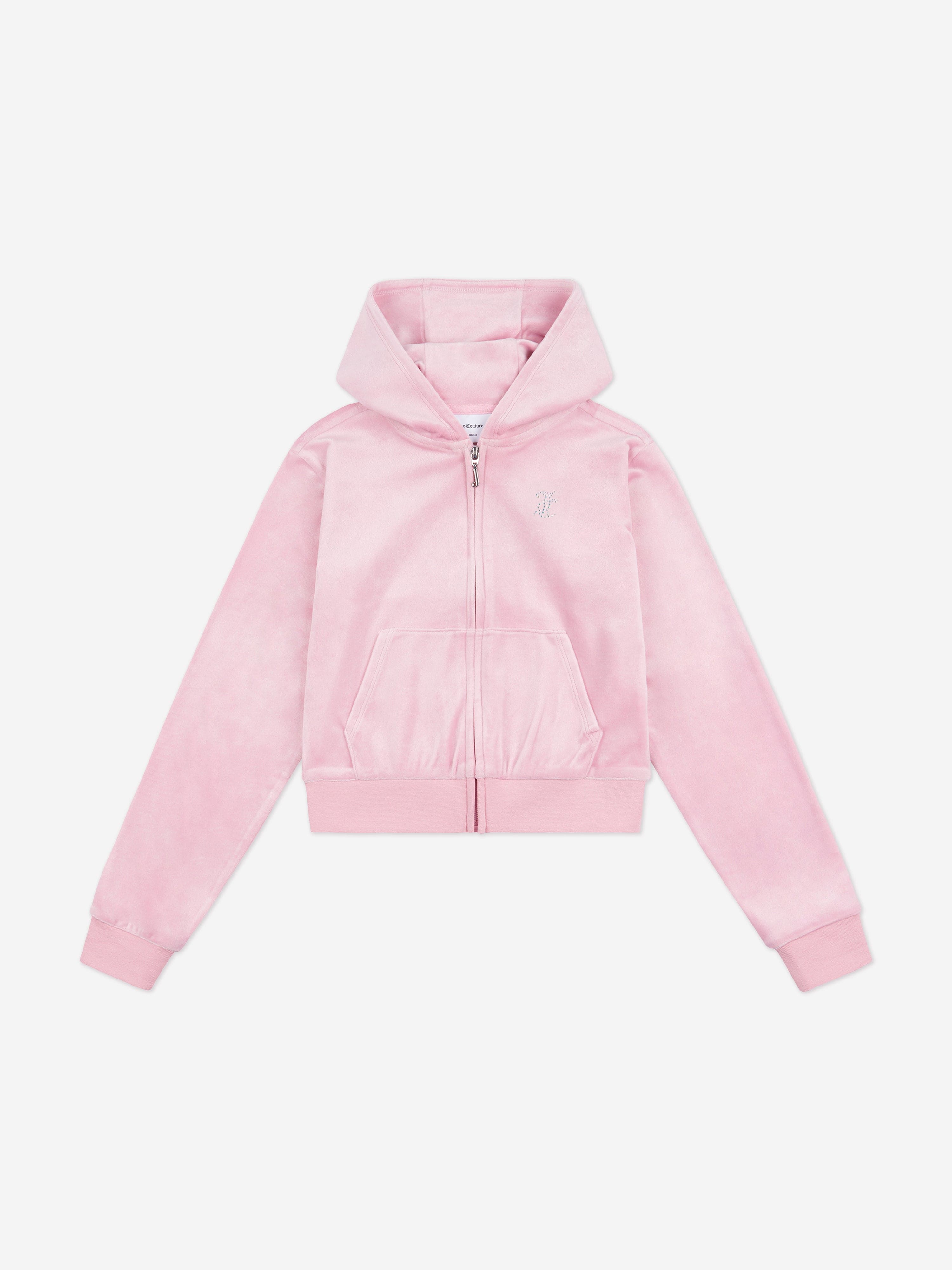 Juicy Couture Girls Diamante Logo Zip Up Top in Pink Cheap Manchester Great Sale