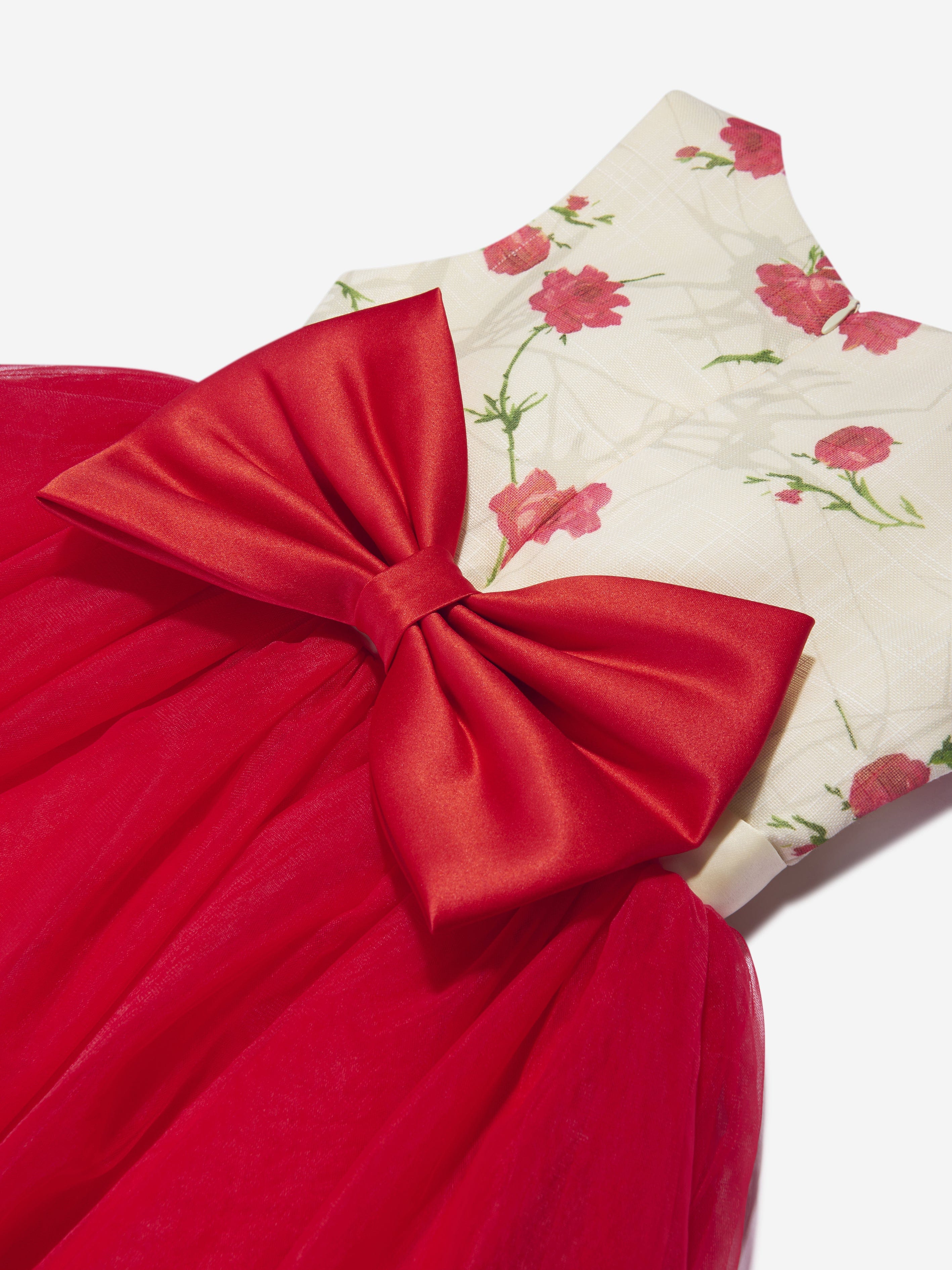 iAMe Girls A Line Tulle Dress in Red Sast For Sale