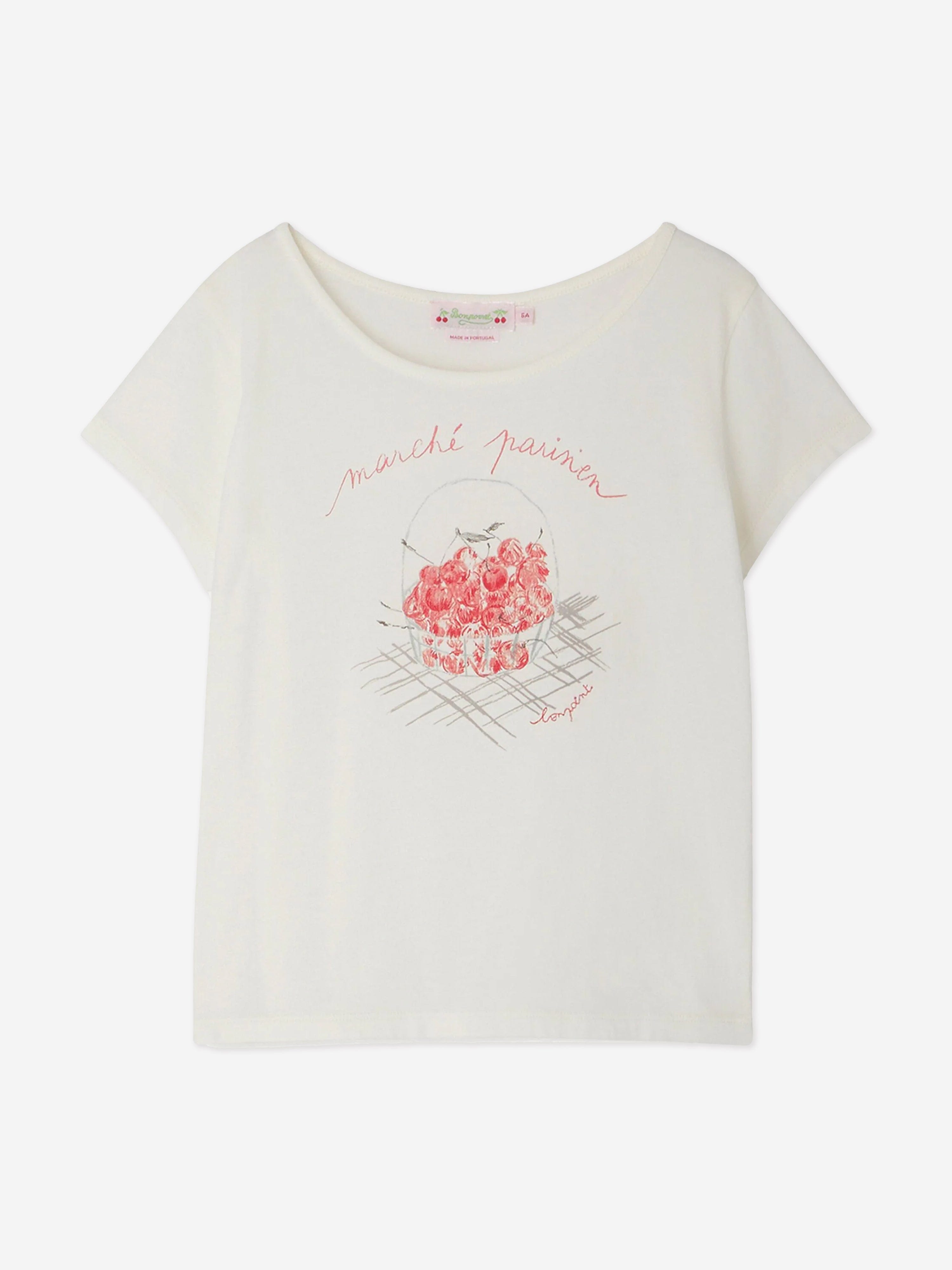 Bonpoint Girls Alcala T-Shirt in White Low Cost Cheap Online