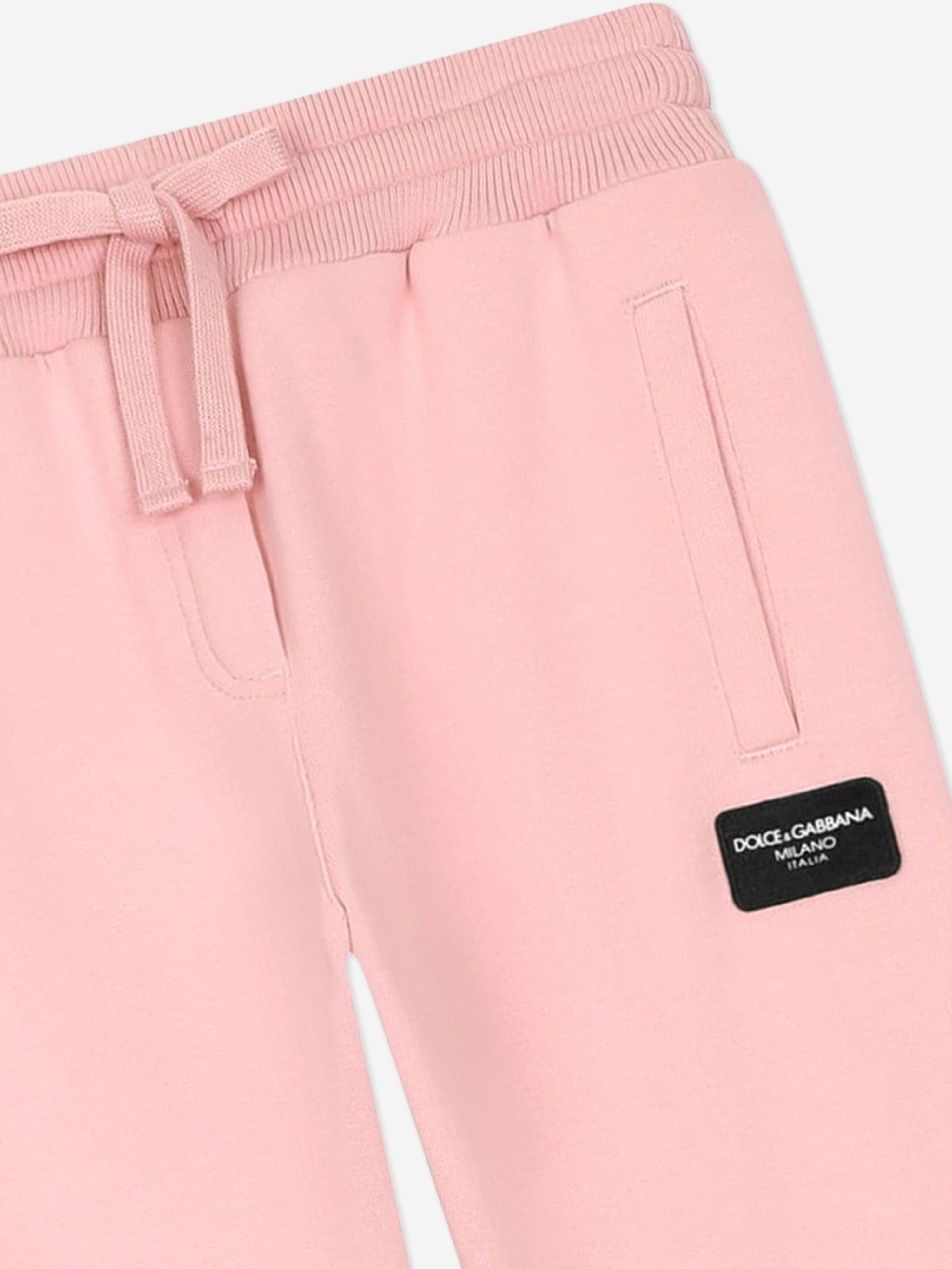 Dolce & Gabbana Girls Logo Joggers in Pink Latest Sale Online