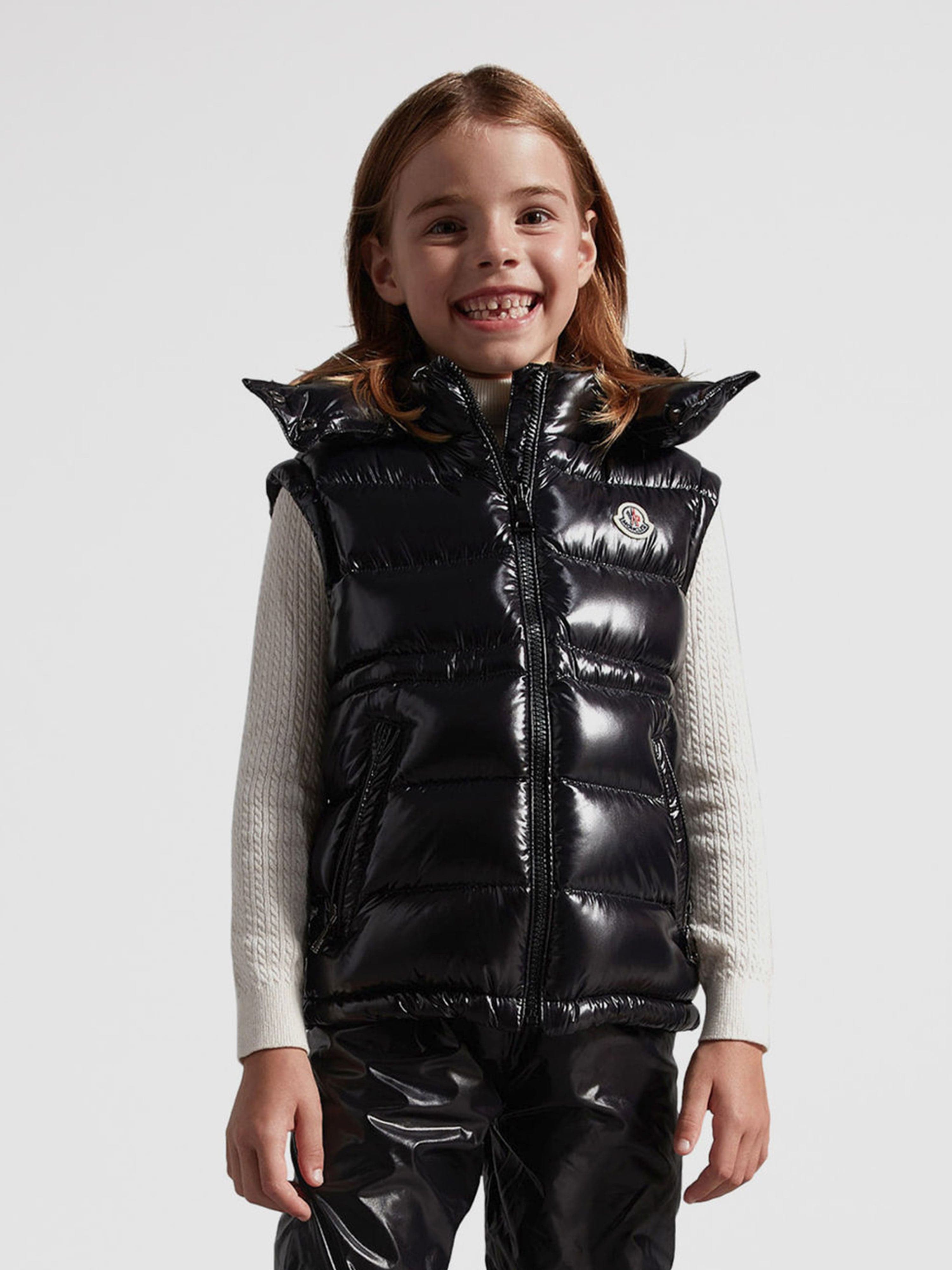 Moncler Enfant Girls Down Padded Ania Gilet in Black Free Shipping Shop For