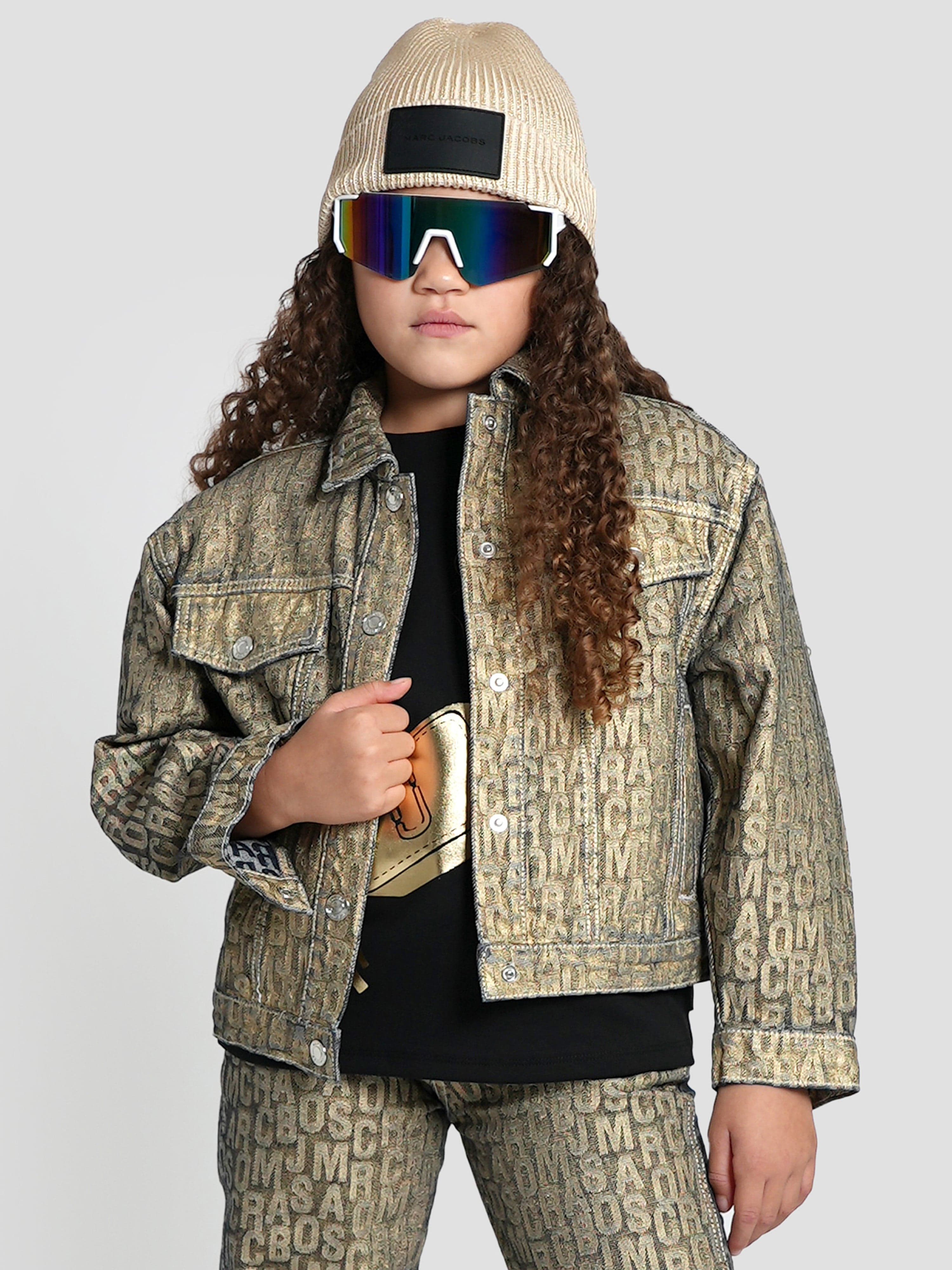 MARC JACOBS Girls Metallic Effect Denim Jacket in Gold Quality From China Cheap