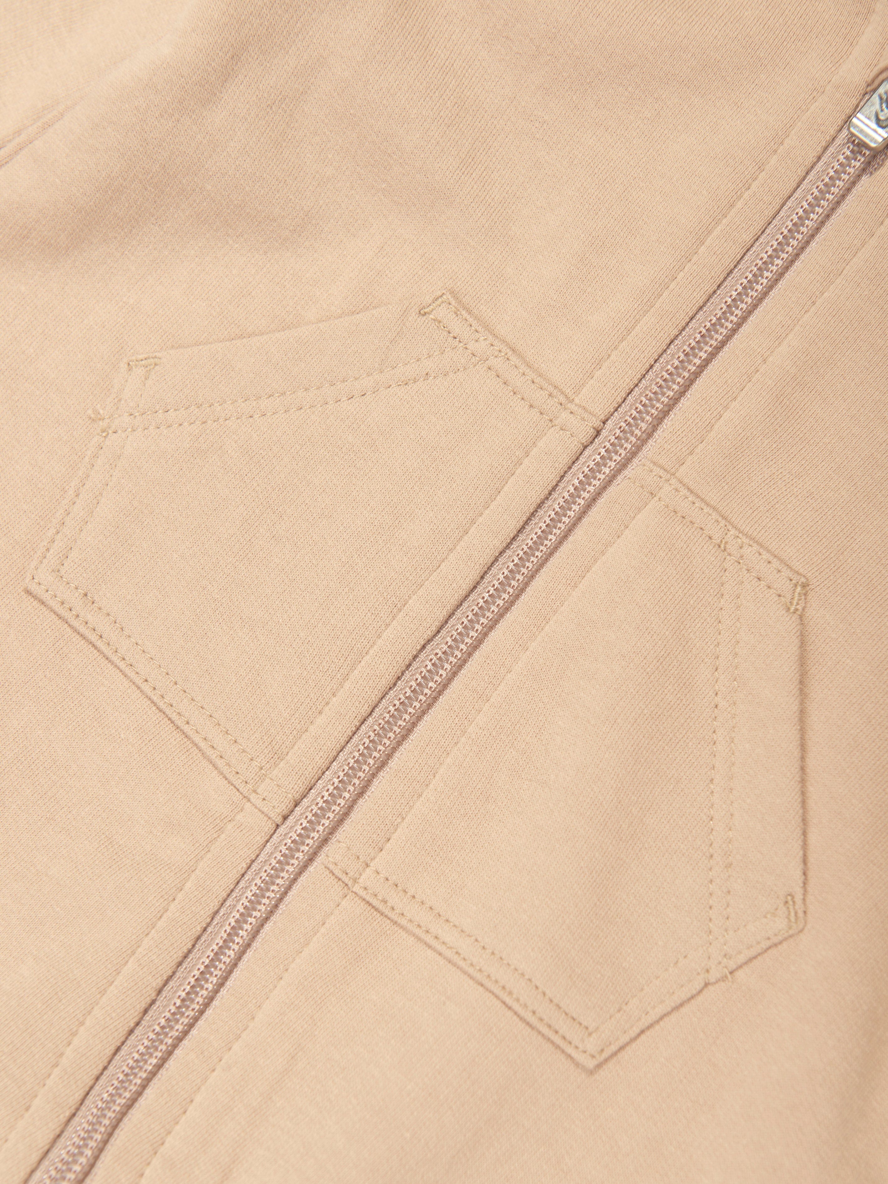 Baby Essentials Hooded Coverall in Beige Cheap Sale Geniue Stockist
