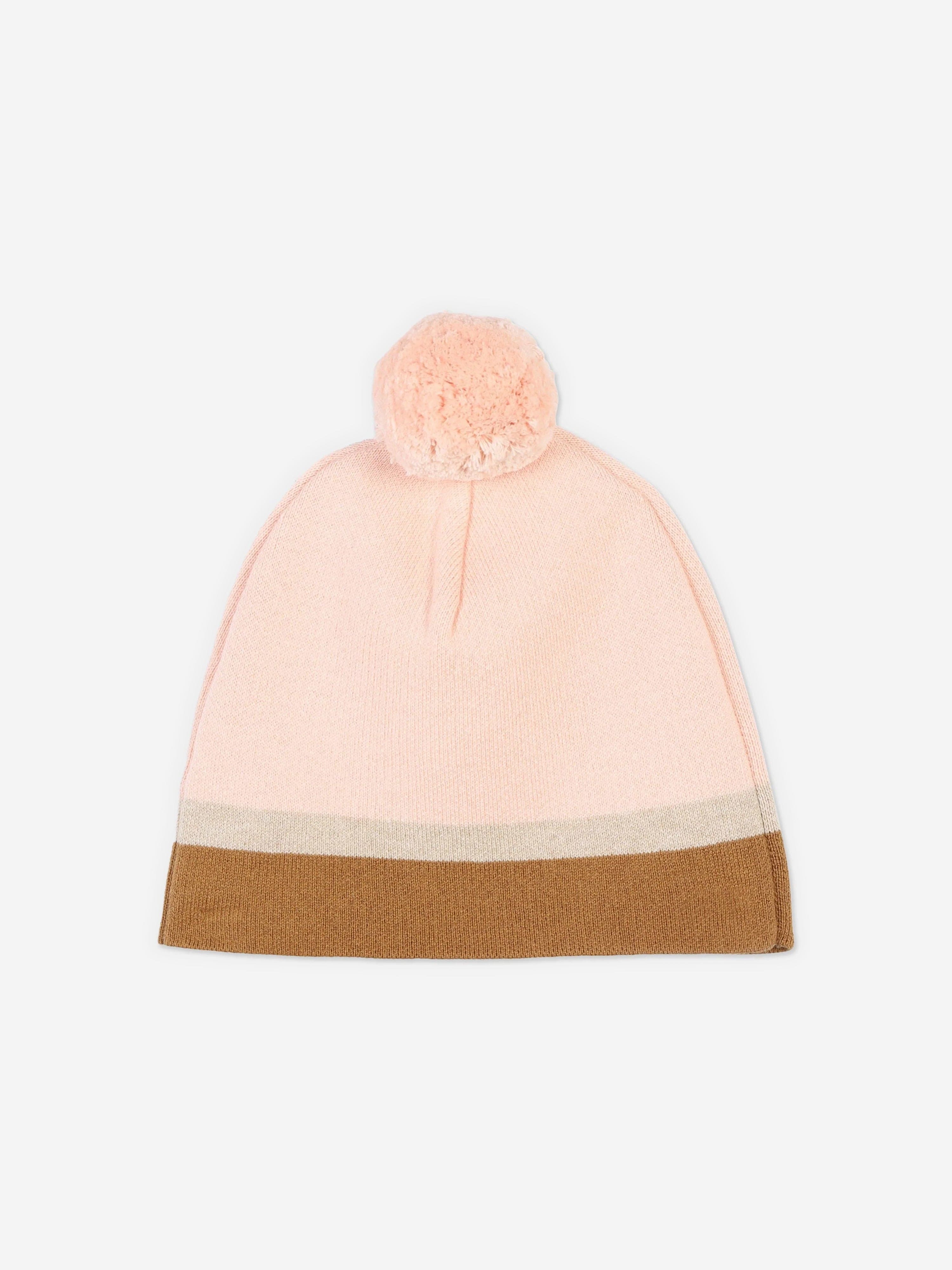 Chlo¨¦ Girls Knitted Bobble Hat in Pink Excellent