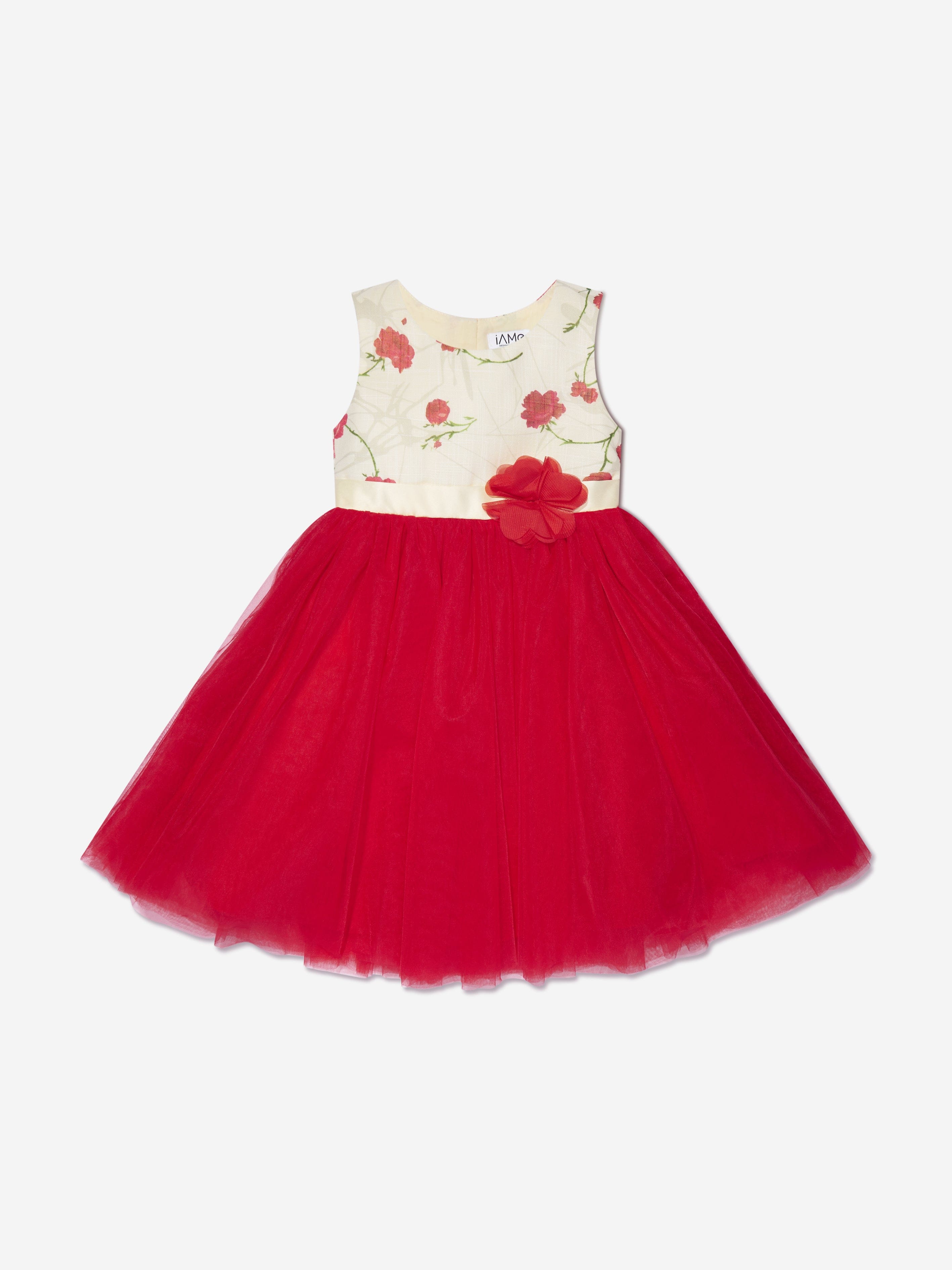 iAMe Girls A Line Tulle Dress in Red Sast For Sale