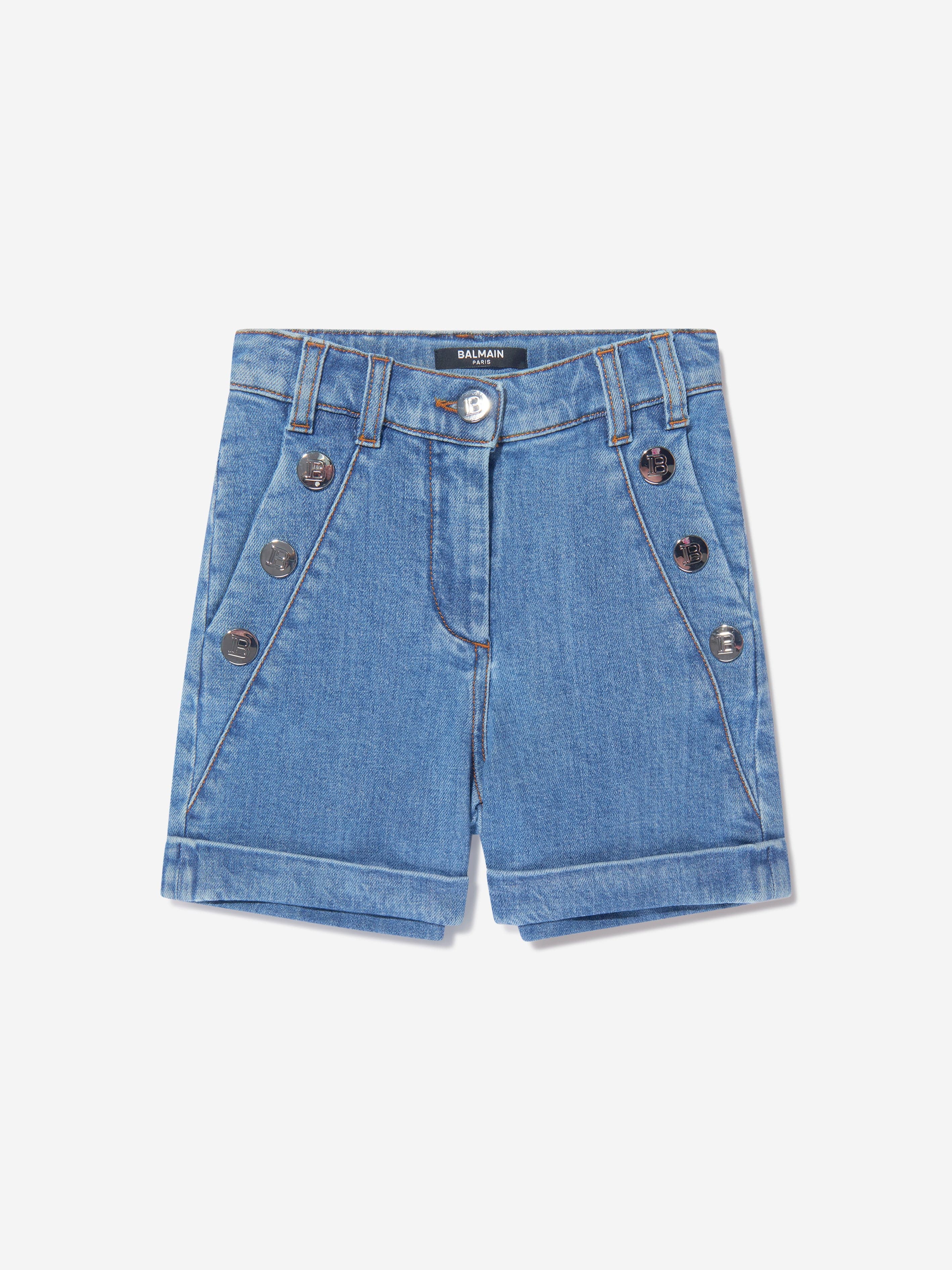 Balmain Girls Denim Shorts in Blue Buy Cheap Eastbay