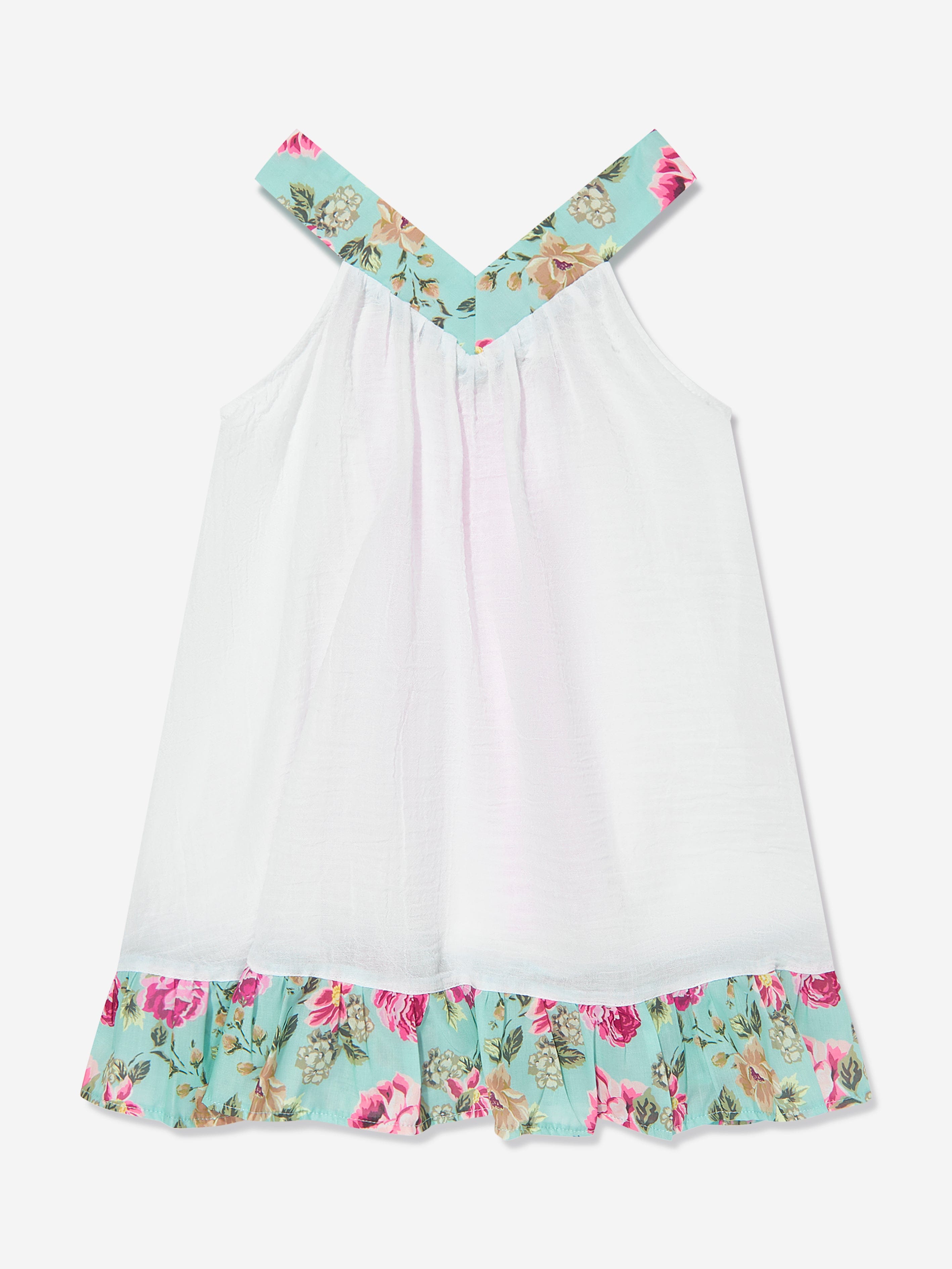 Selini Action Girls Floral Beach Dress in White Extremely Cheap Pice