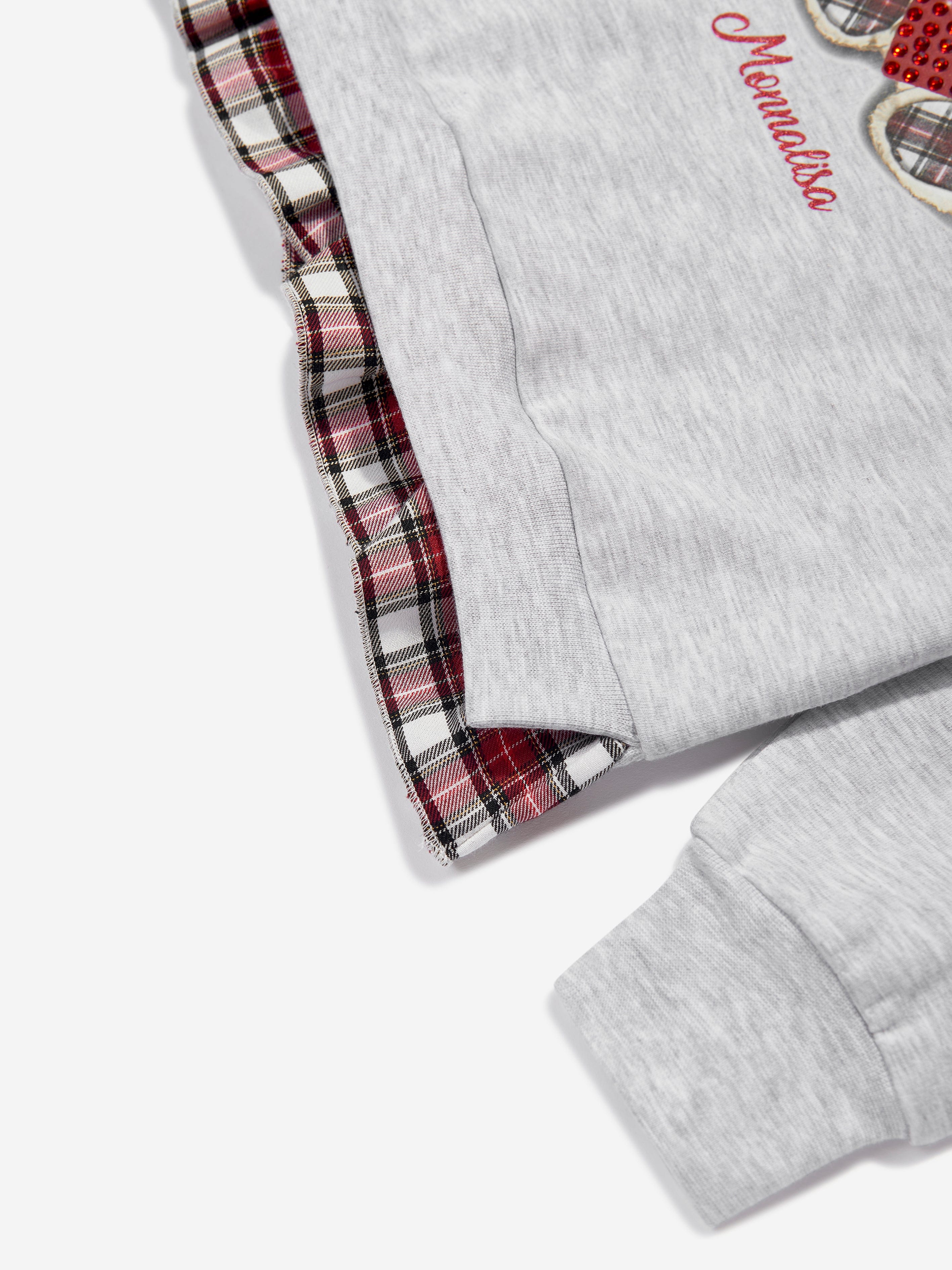 Monnalisa Girls Teddy Bear Sweatshirt in Grey Cheap Sale Geniue Stockist