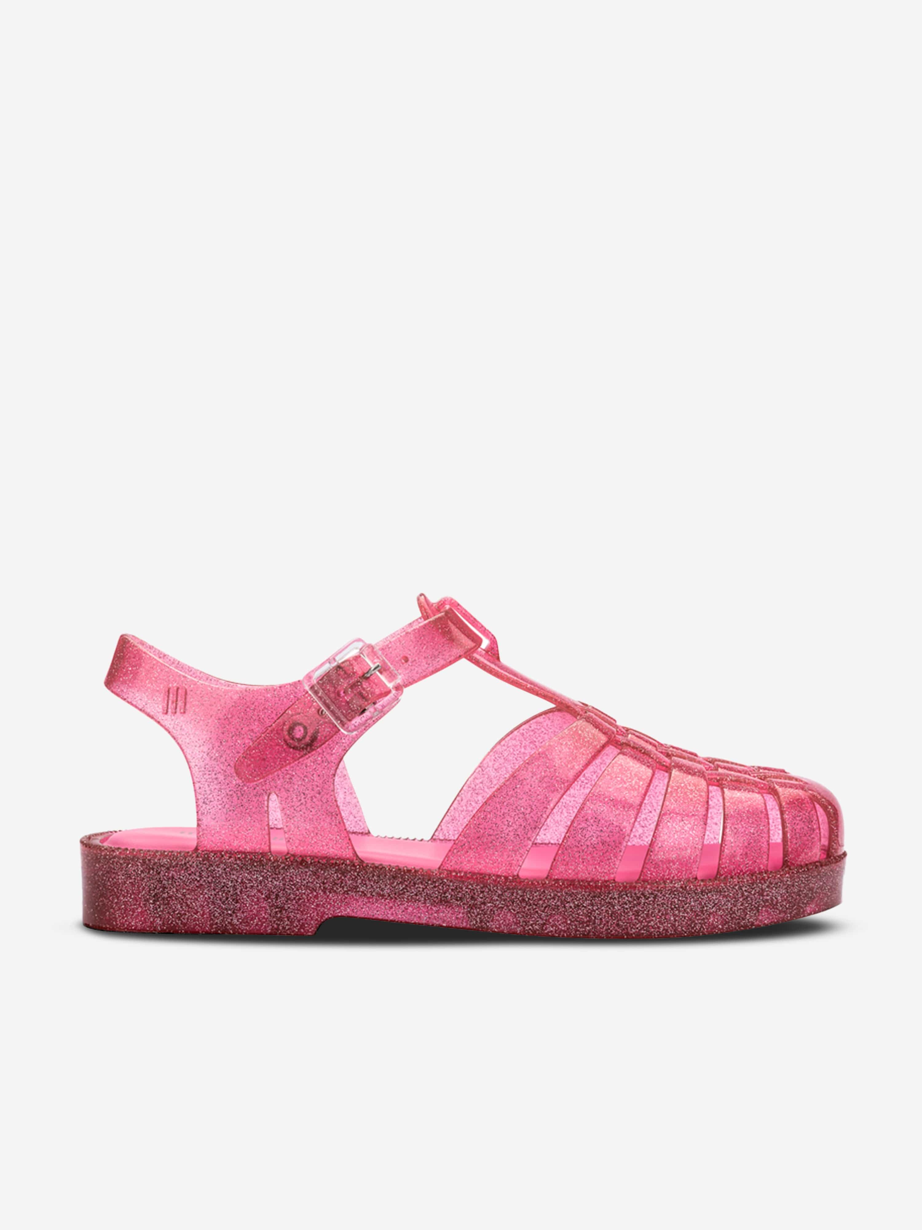 Mini Melissa Girls Possession Shiny Sandals in Pink Outlet Cheap Authentic